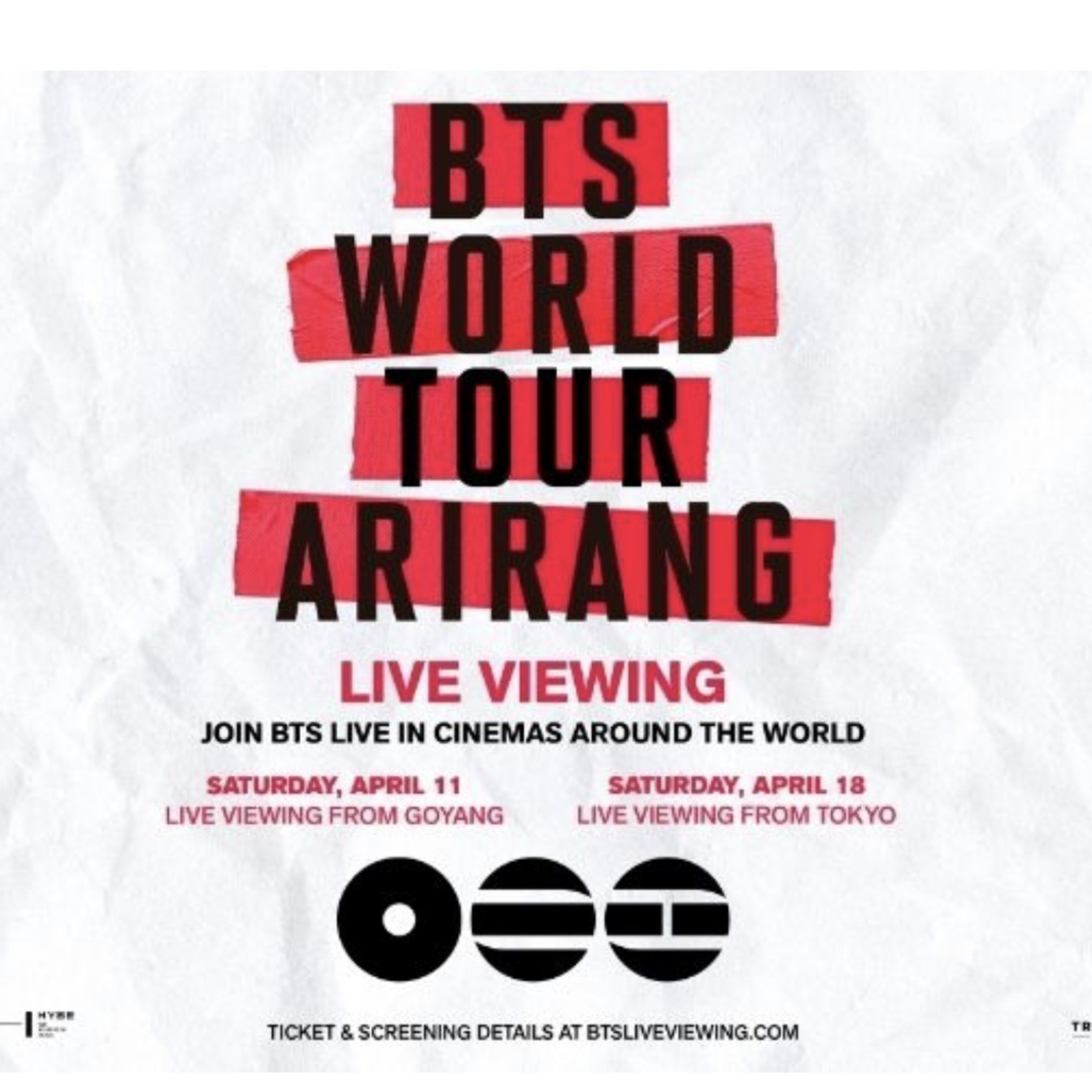 Trafalgar Releasing, Hybe & BigHit Music Present “BTS World Tour “Arirang” Live Viewing”