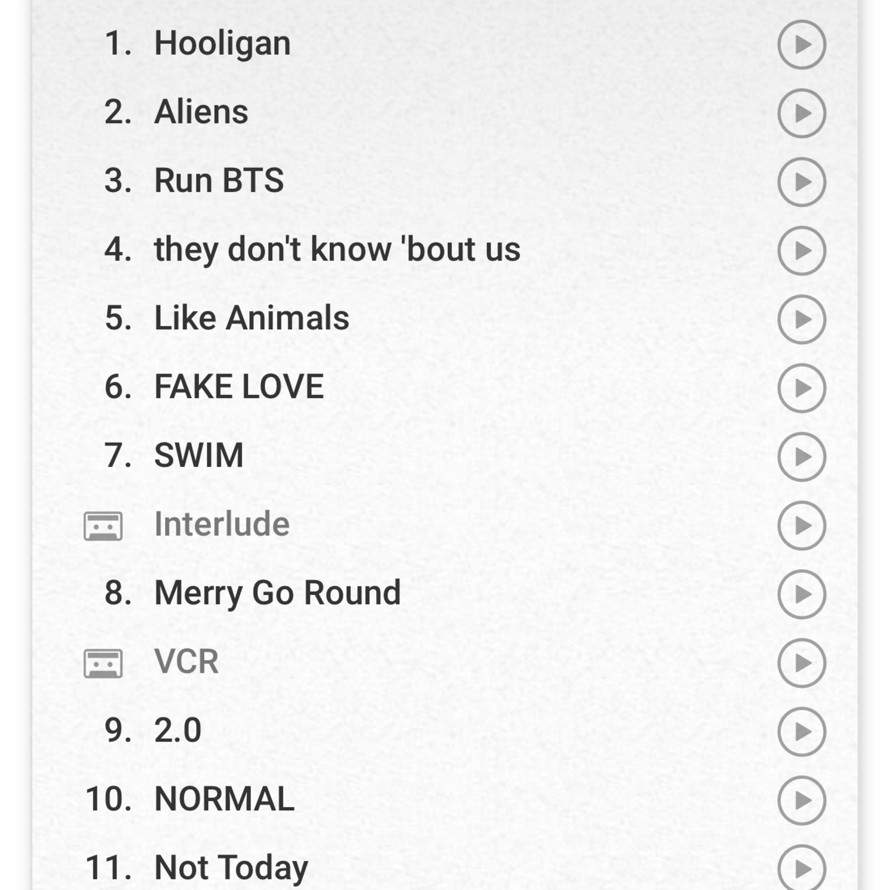 BTS Arirang Tour Setlist