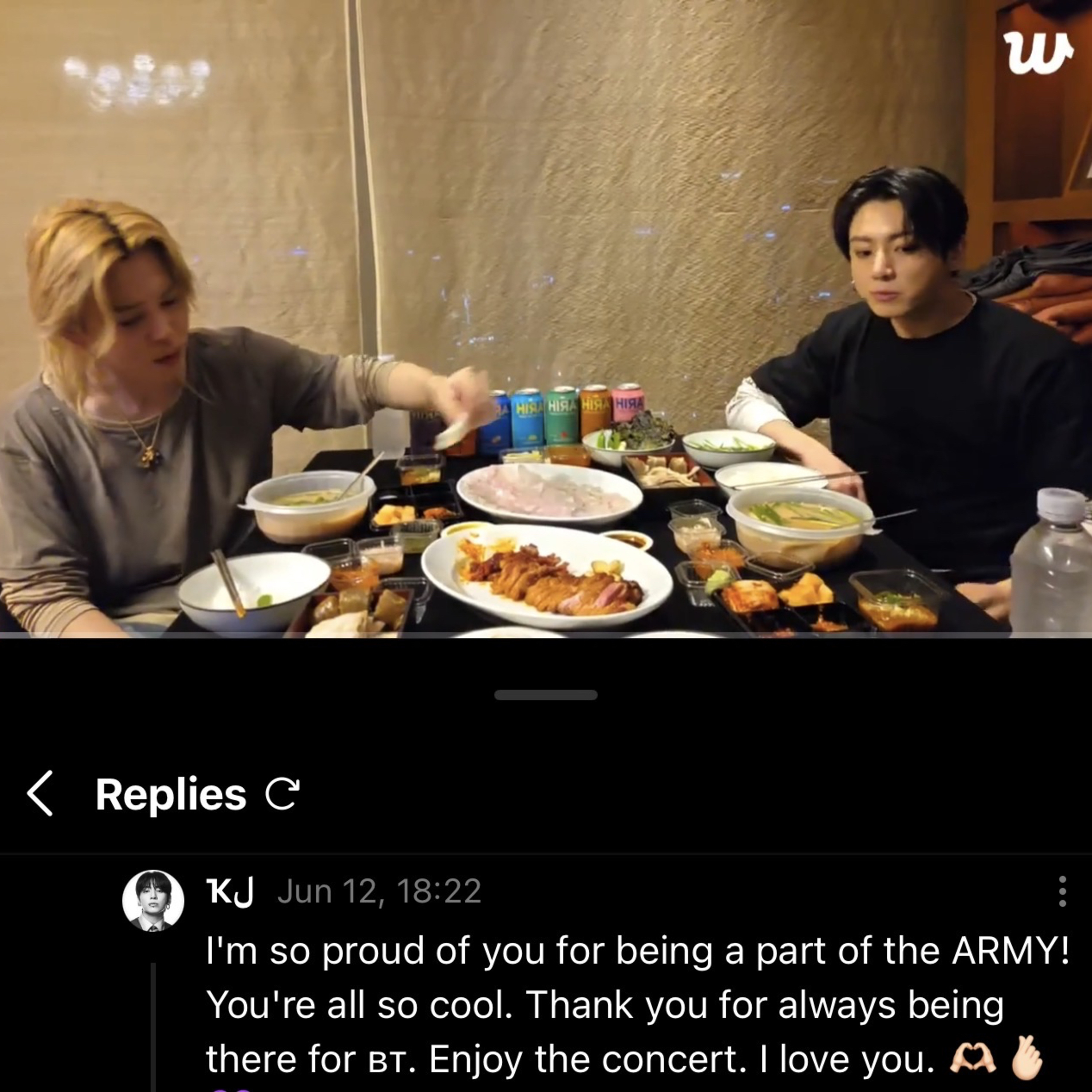 Part 1: I got 5 reply back comments from BTS J-Hope, Jin, Jungkook, Suga, Jimin on Weaverse  episode artwork