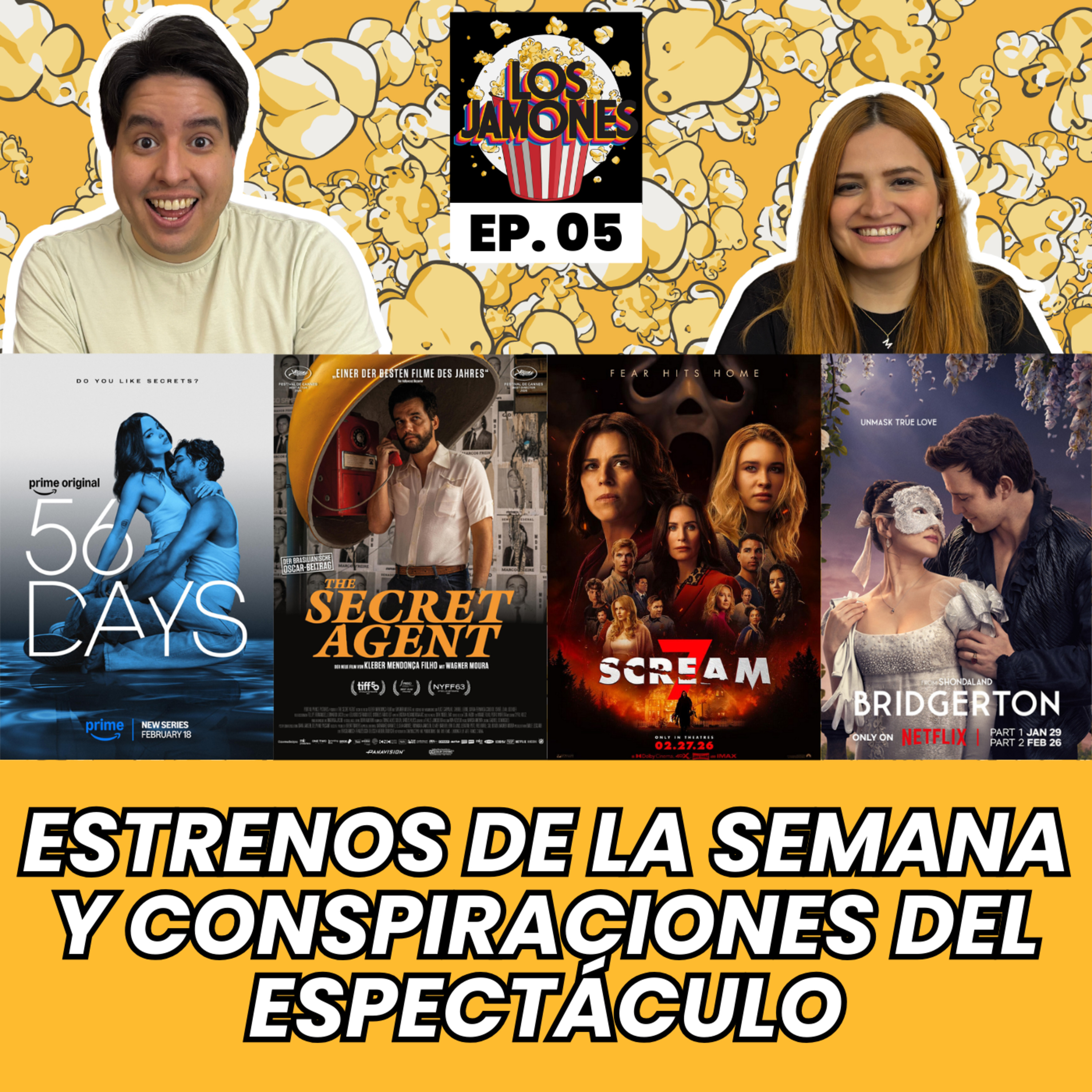 Recomendamos: Scream 7, El Agente Secreto, 56 Días, Bridgerton T04 y más | Los Jamones Podcast episode artwork