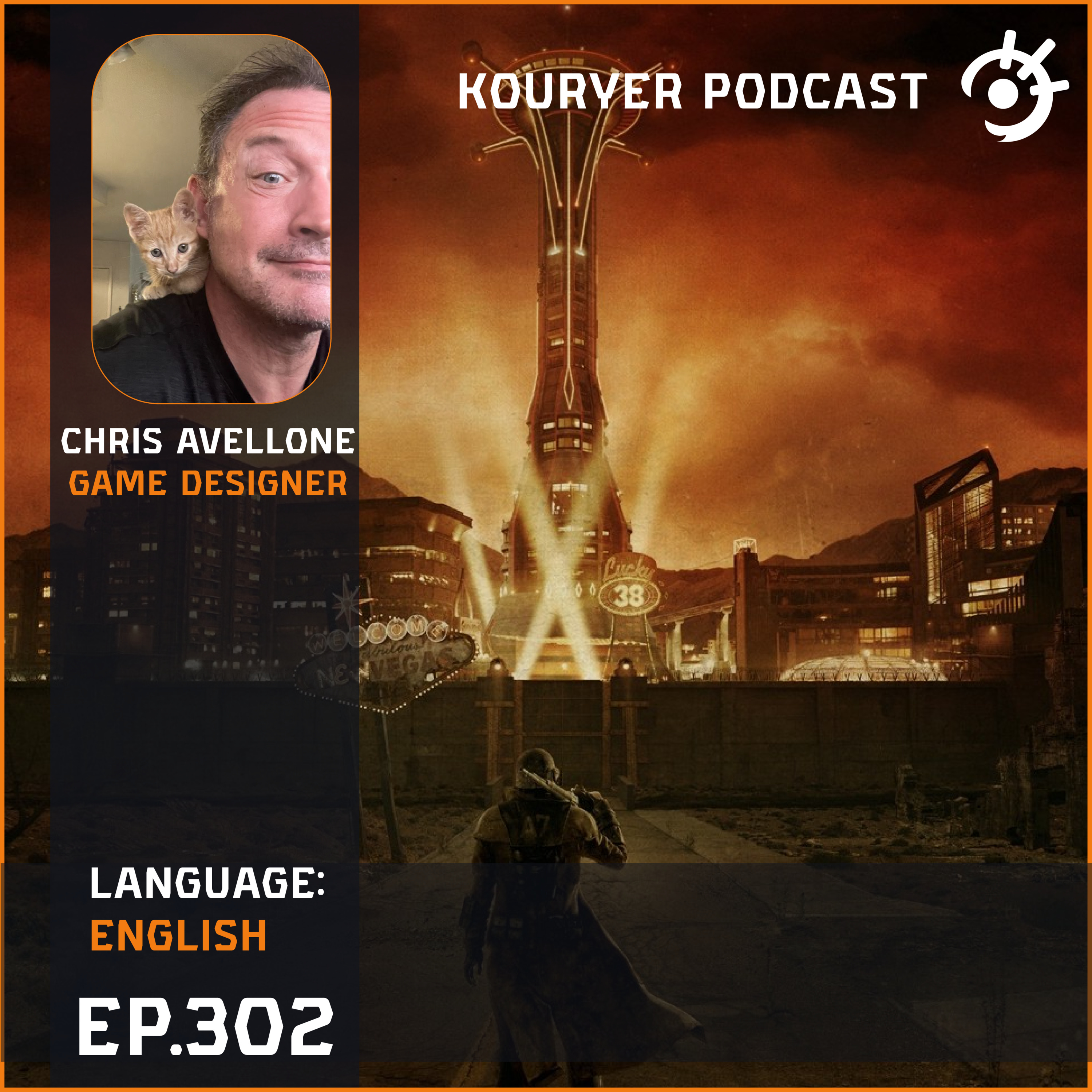 Fallout and video game story telling with Chris Avellone - Kouryer podcast #302 episode artwork