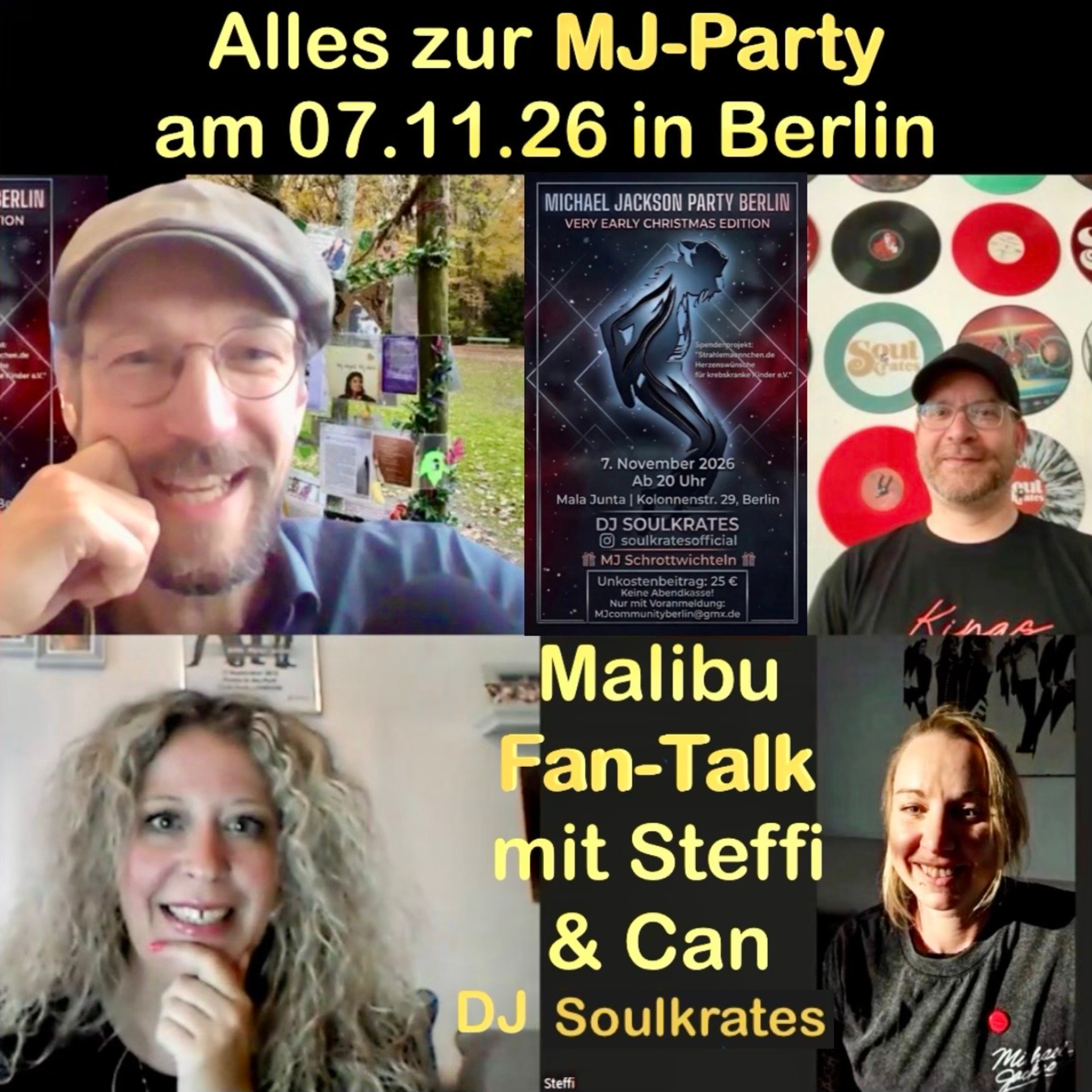 Alles zur MJ-Party am 7.11.26 in Berlin — FanTalk mit Steffi & Can aka Soulkrates (Malibu & Friends)