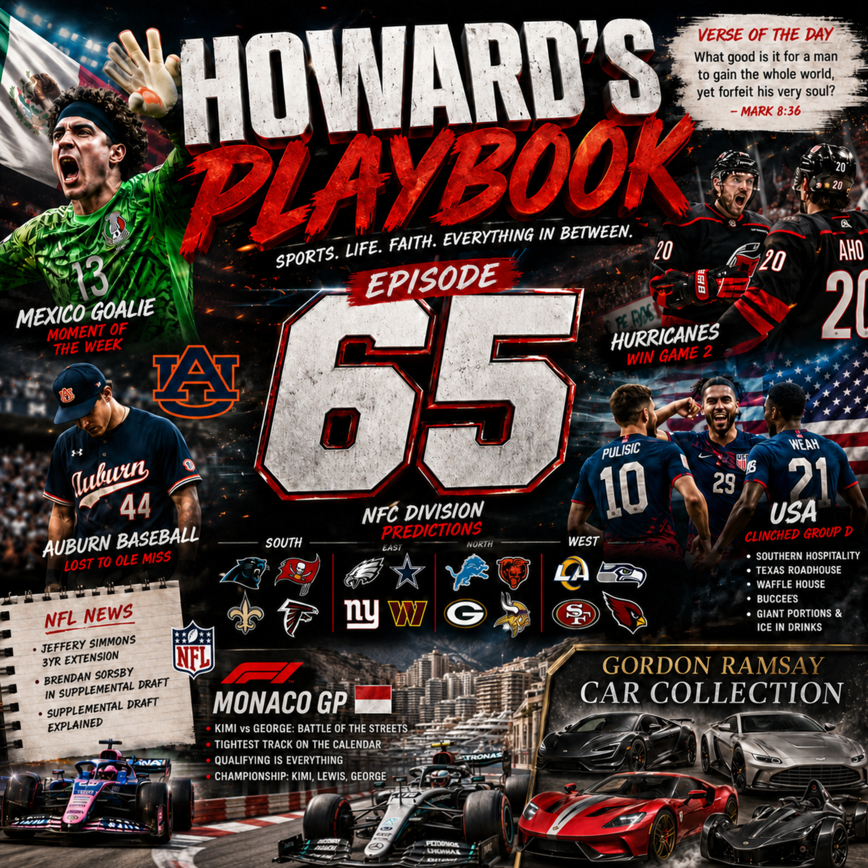 Episode 65: NFC Division Predictions, World Cup Group D Clinched & Monaco Chaos! episode artwork