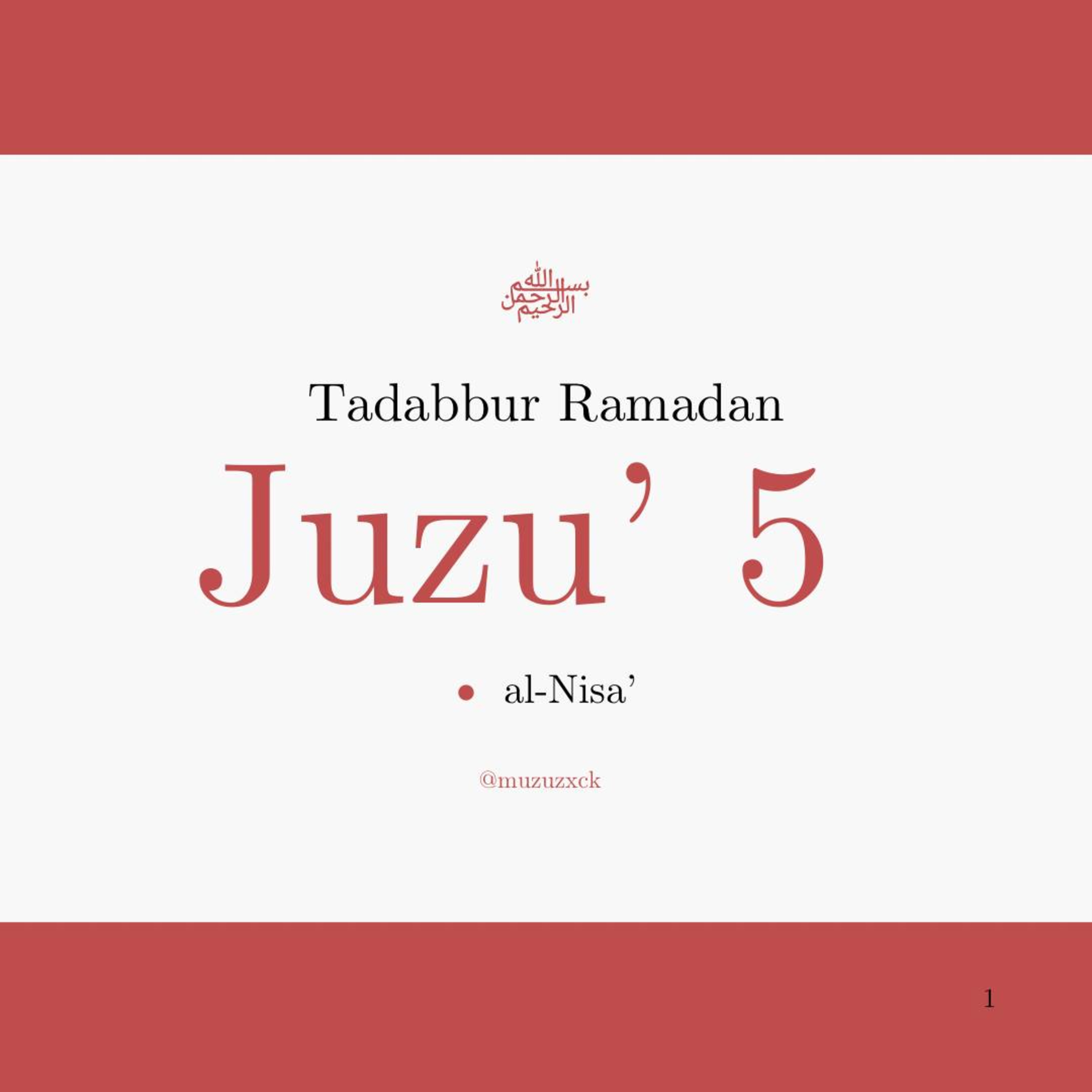 Tadabbur Ramadan: Juzu' 5