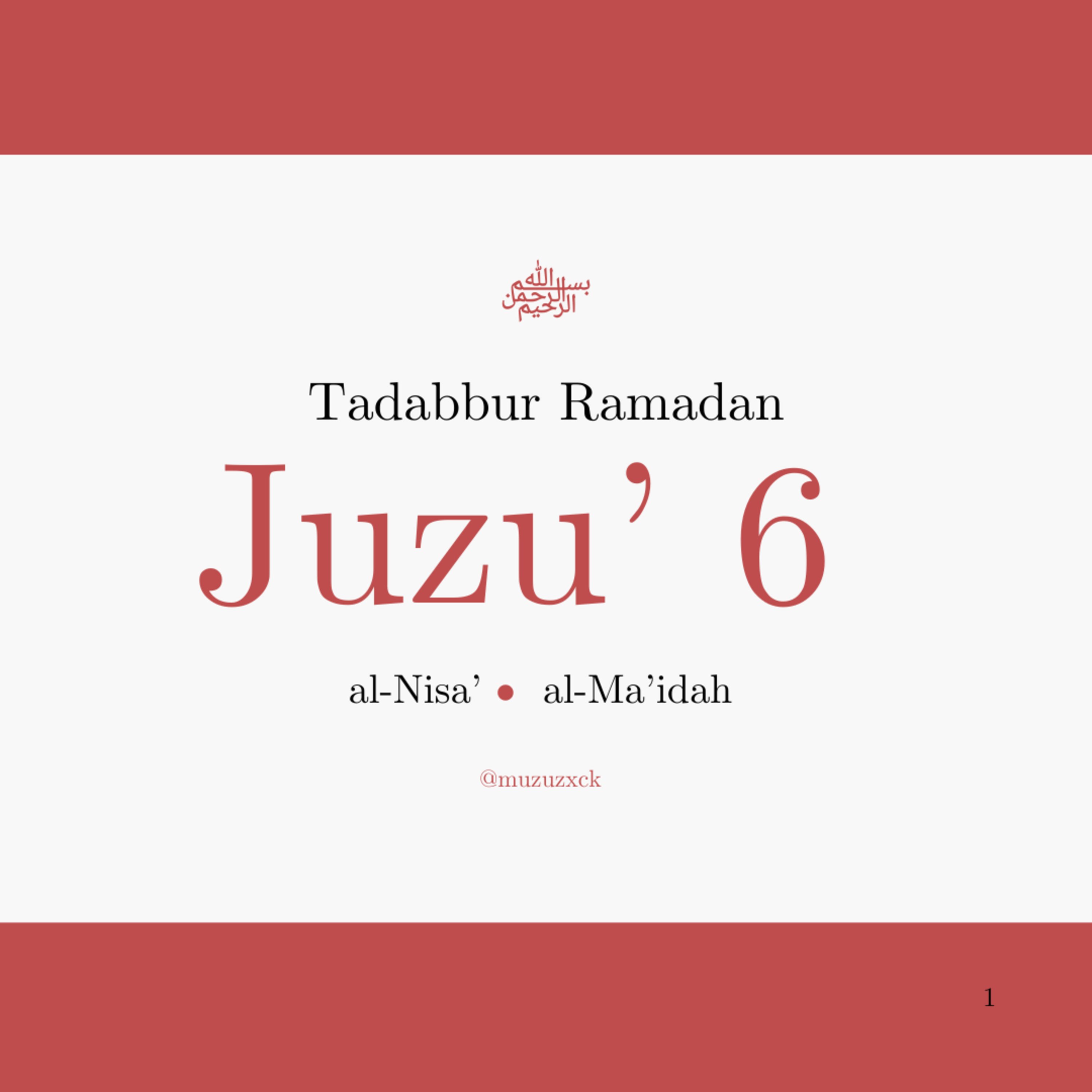 Tadabbur Ramadan: Juzu' 6