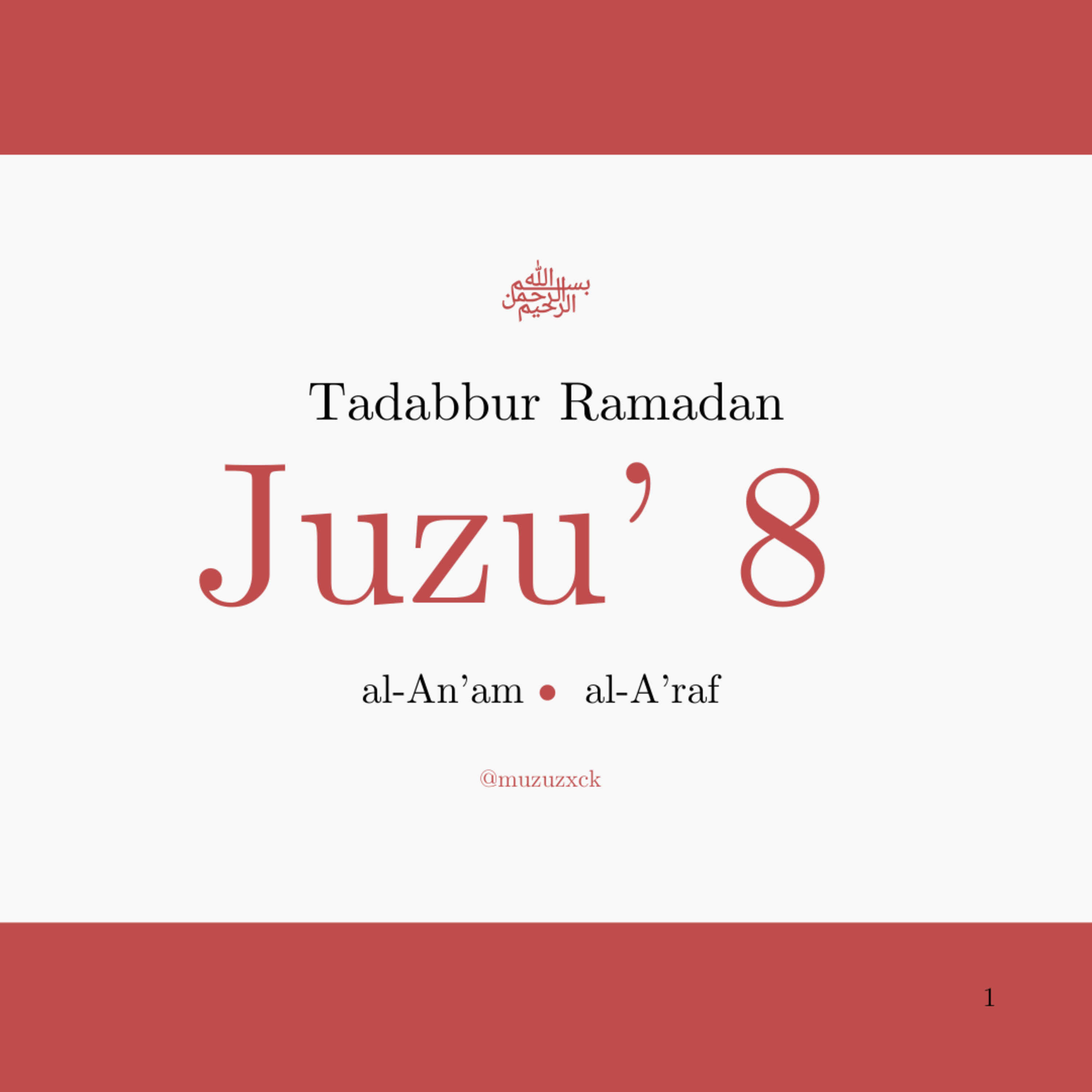 Tadabbur Ramadan: Juzu' 8