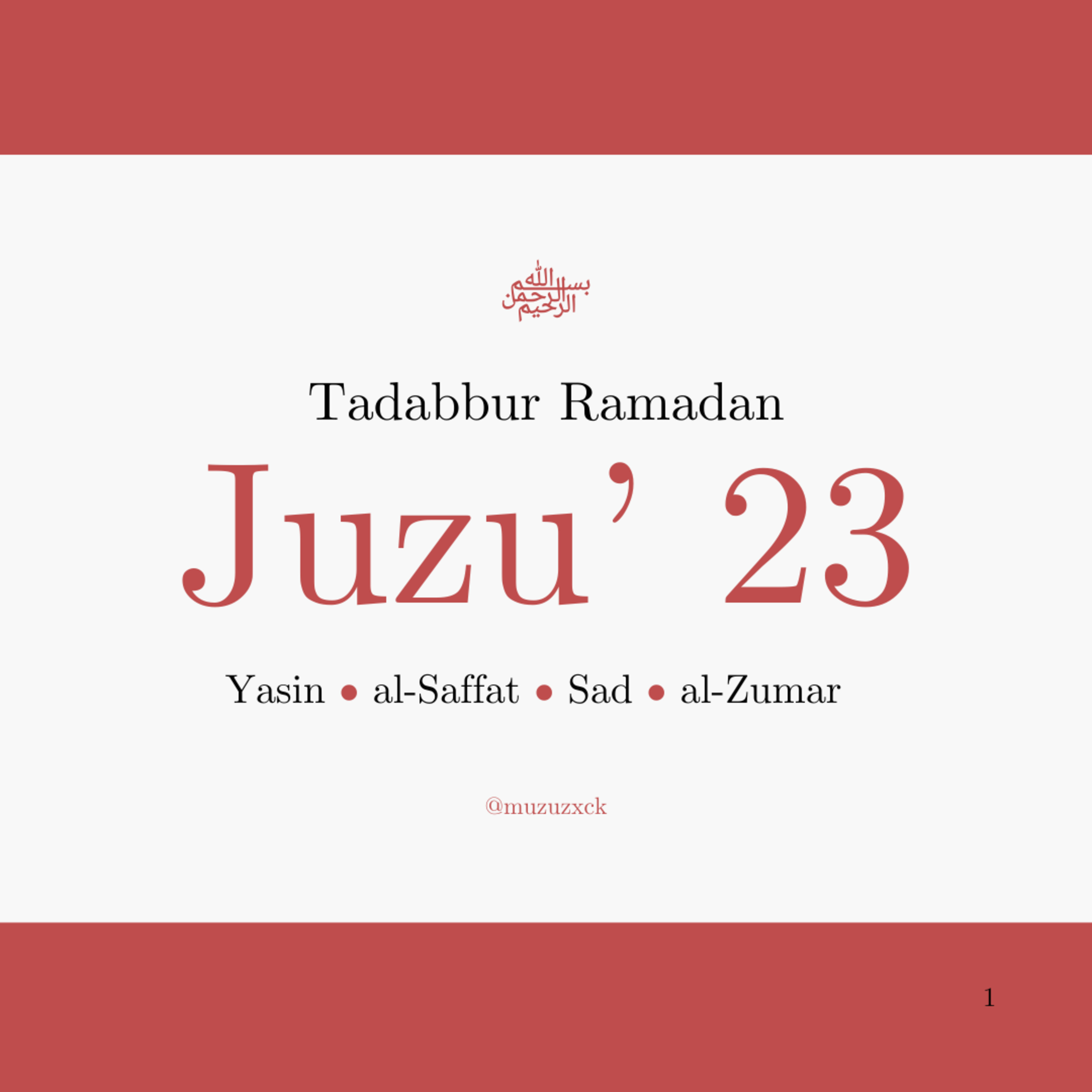Tadabbur Ramadan: Juzu' 23