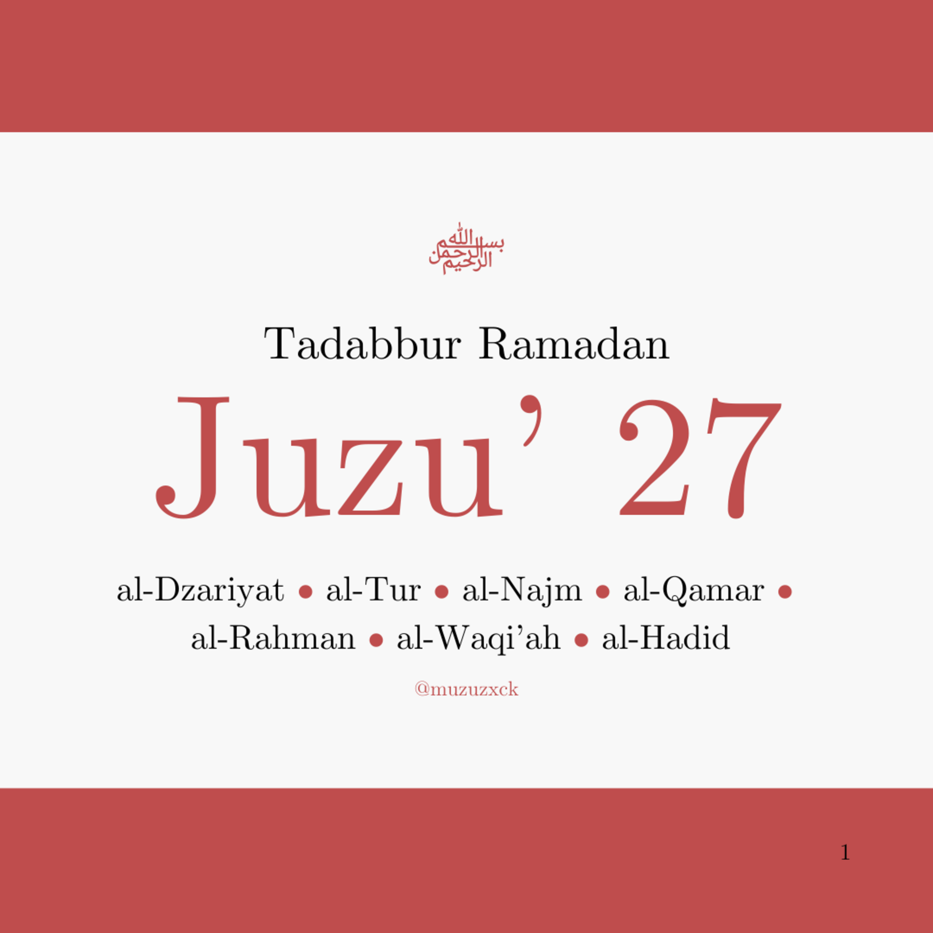 Tadabbur Ramadan: Juzu' 27