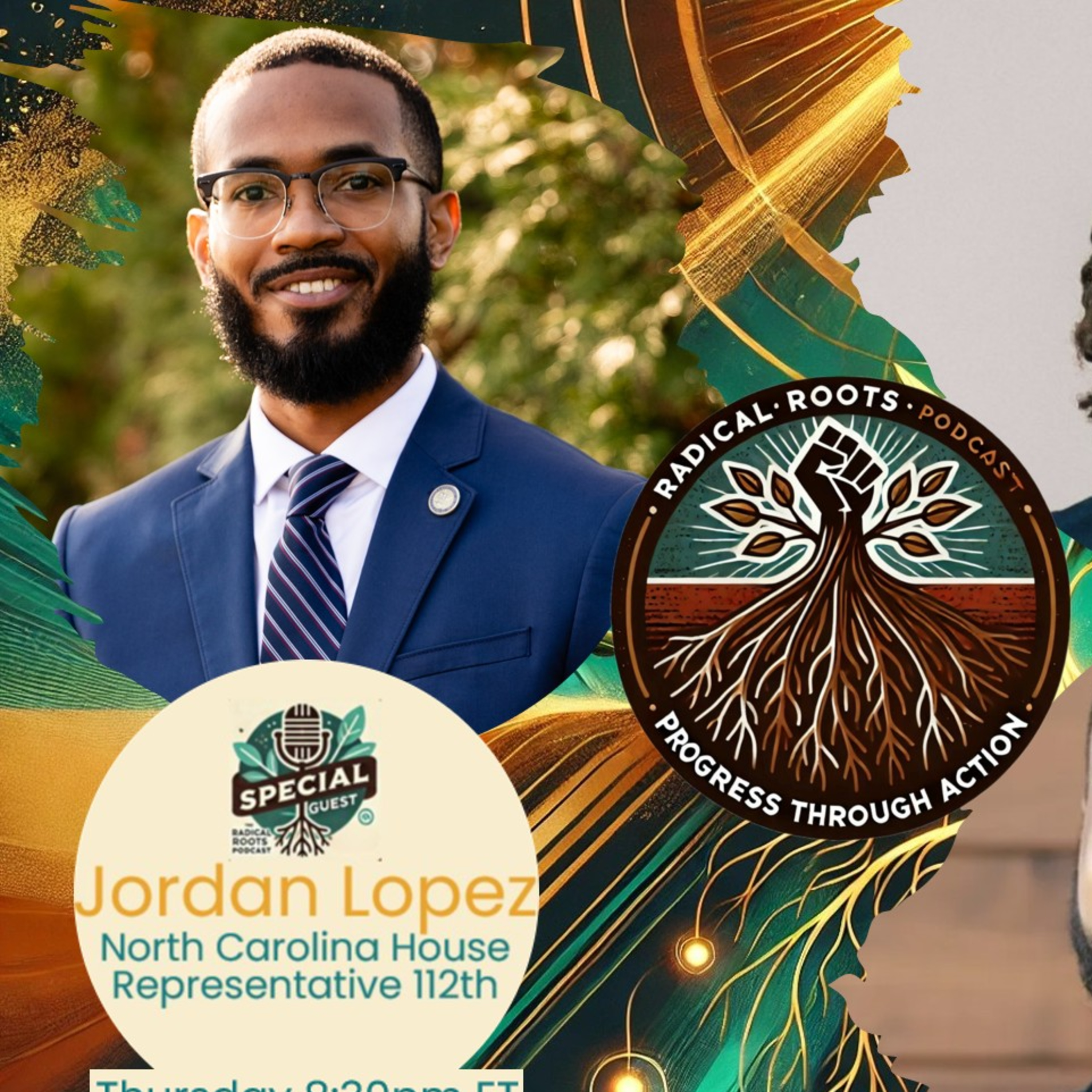 Radical Roots - Ep 14| Convo with Jordan Lopez, NC State House Representative. Purple State Politics episode artwork