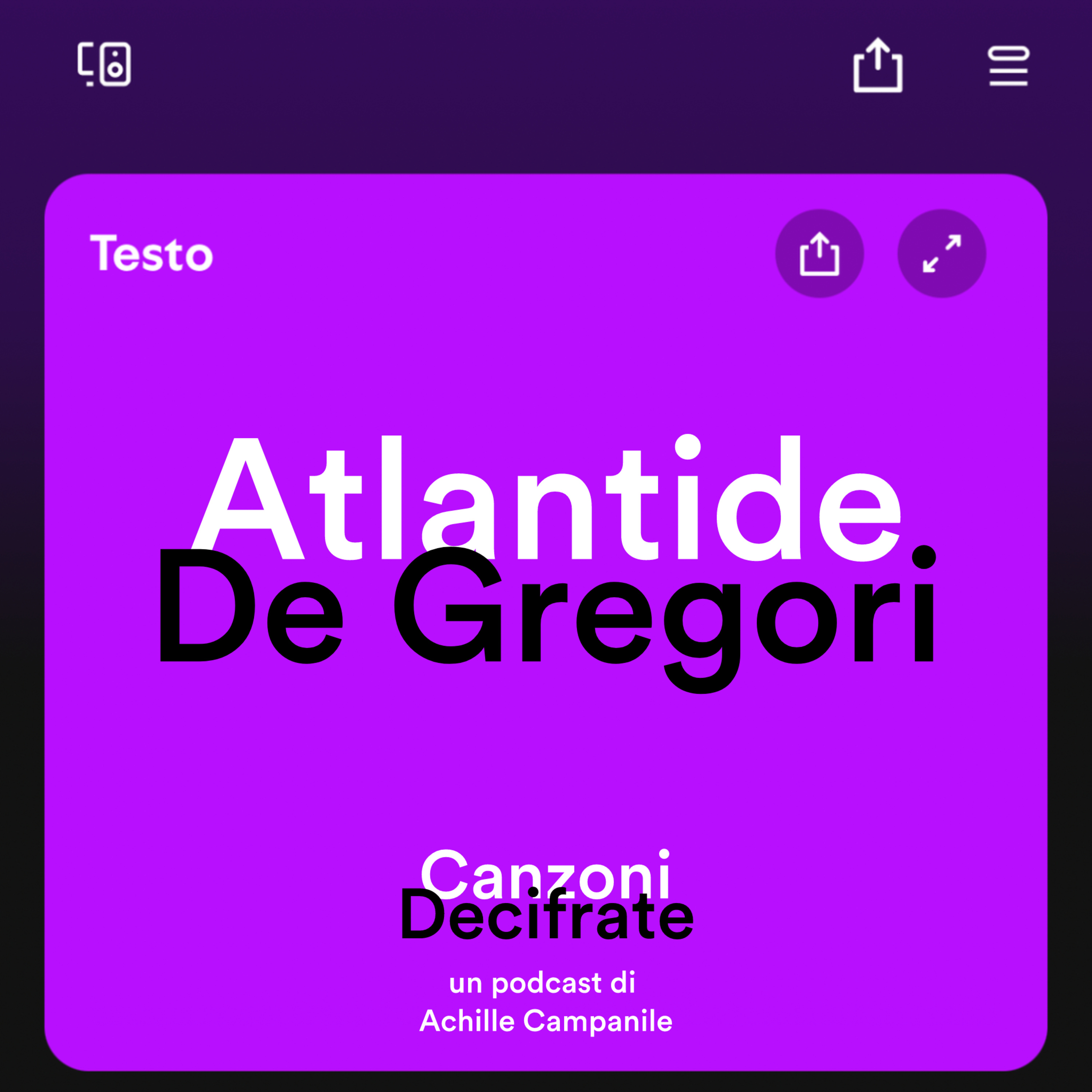Ep. 01 Atlantide - Francesco De Gregori episode artwork