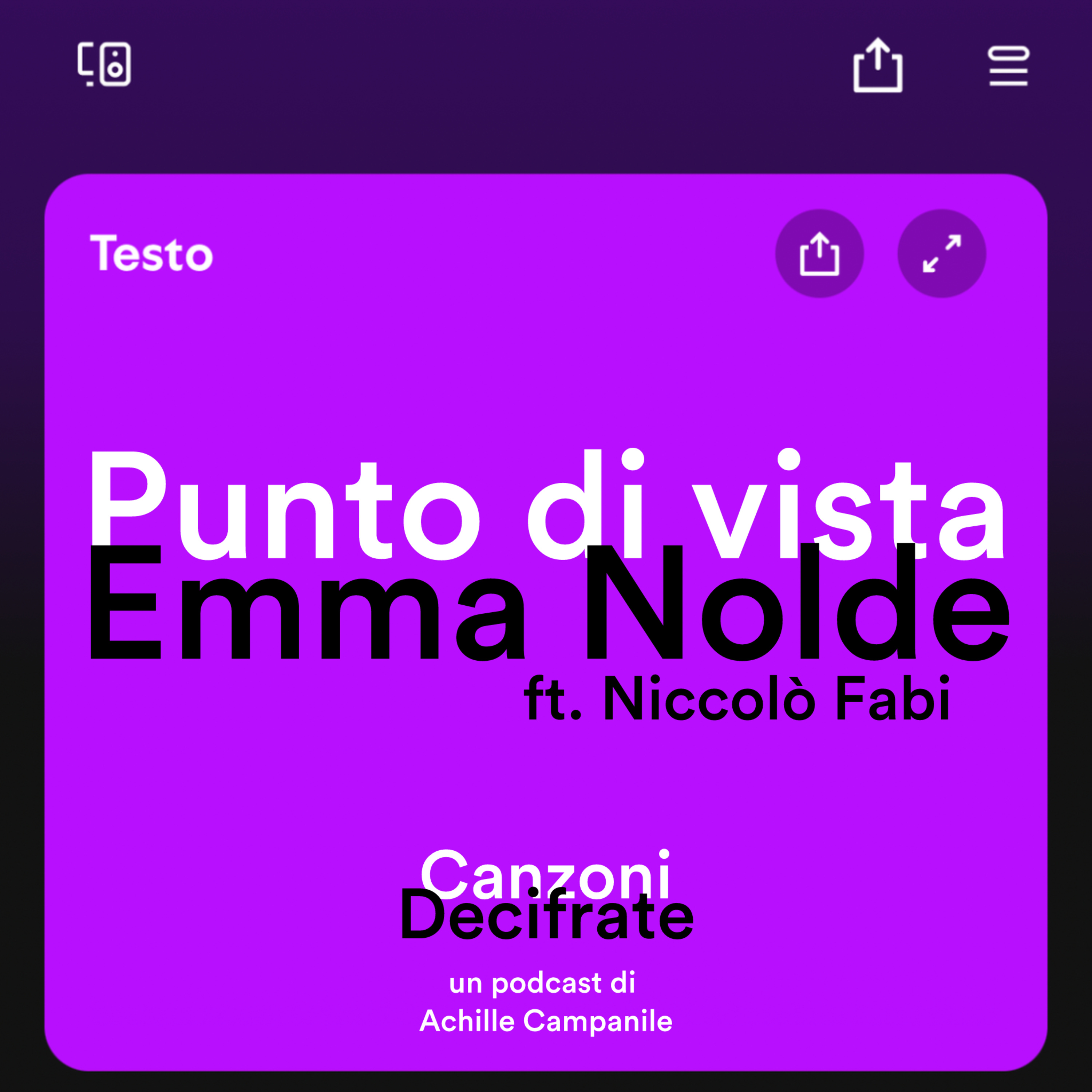 Ep. 07 Punto di vista - Emma Nolde (ft. Niccolò Fabi) episode artwork