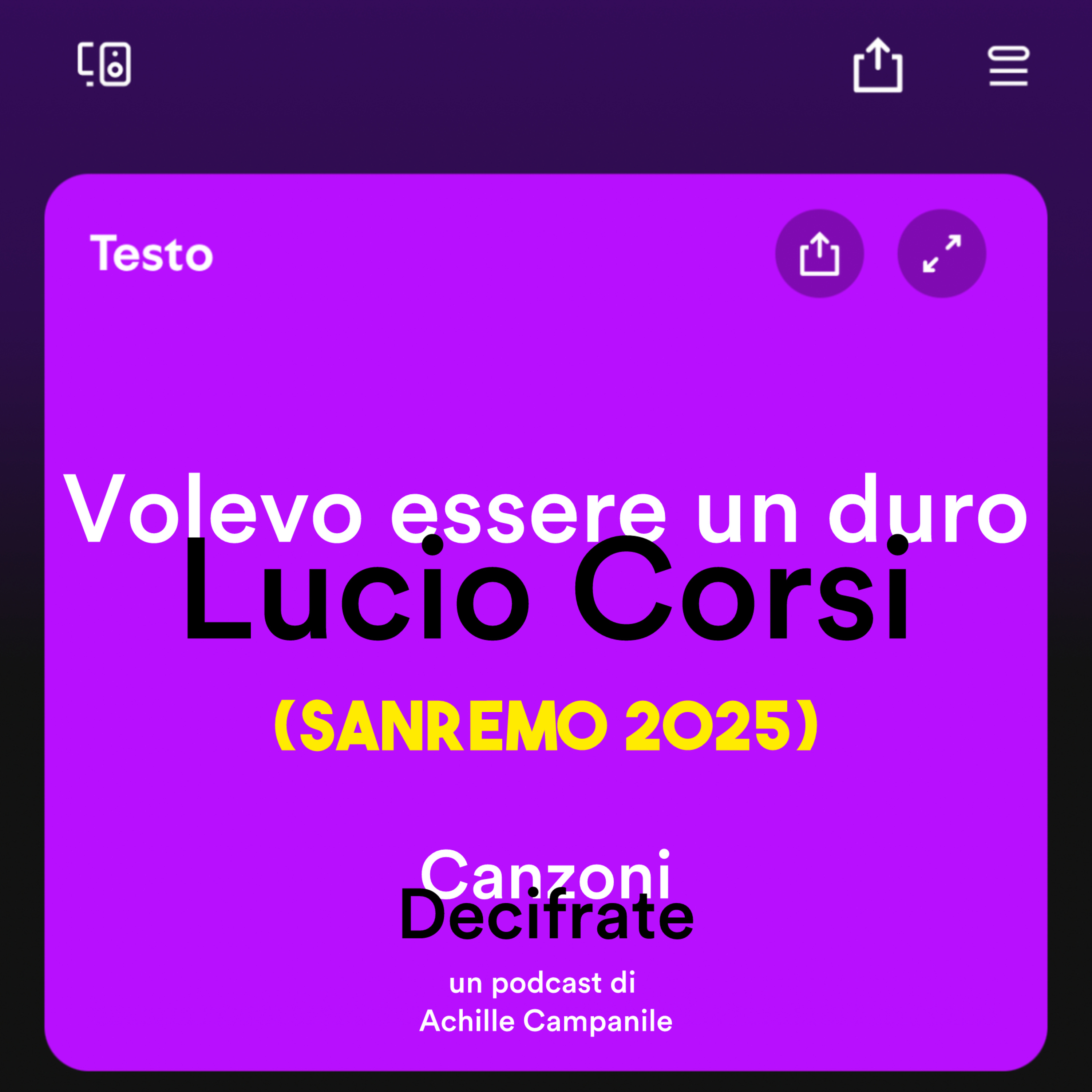 Ep. 05 Volevo essere un duro - Lucio Corsi (SANREMO 2025) episode artwork