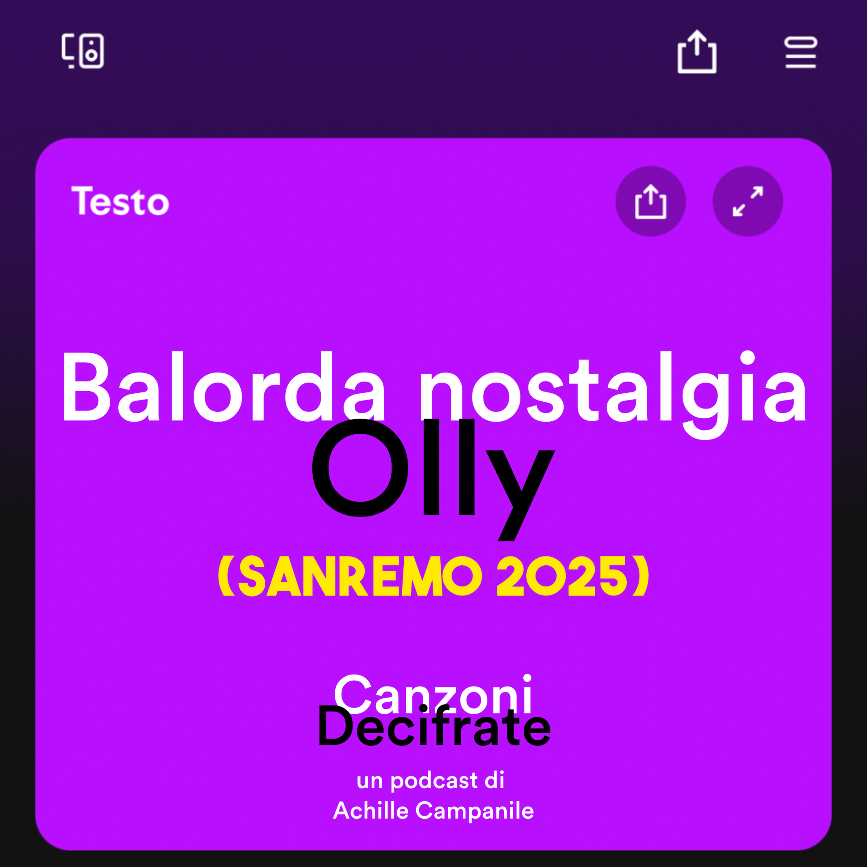 Ep. 06 Balorda nostalgia - Olly (SANREMO 2025) episode artwork