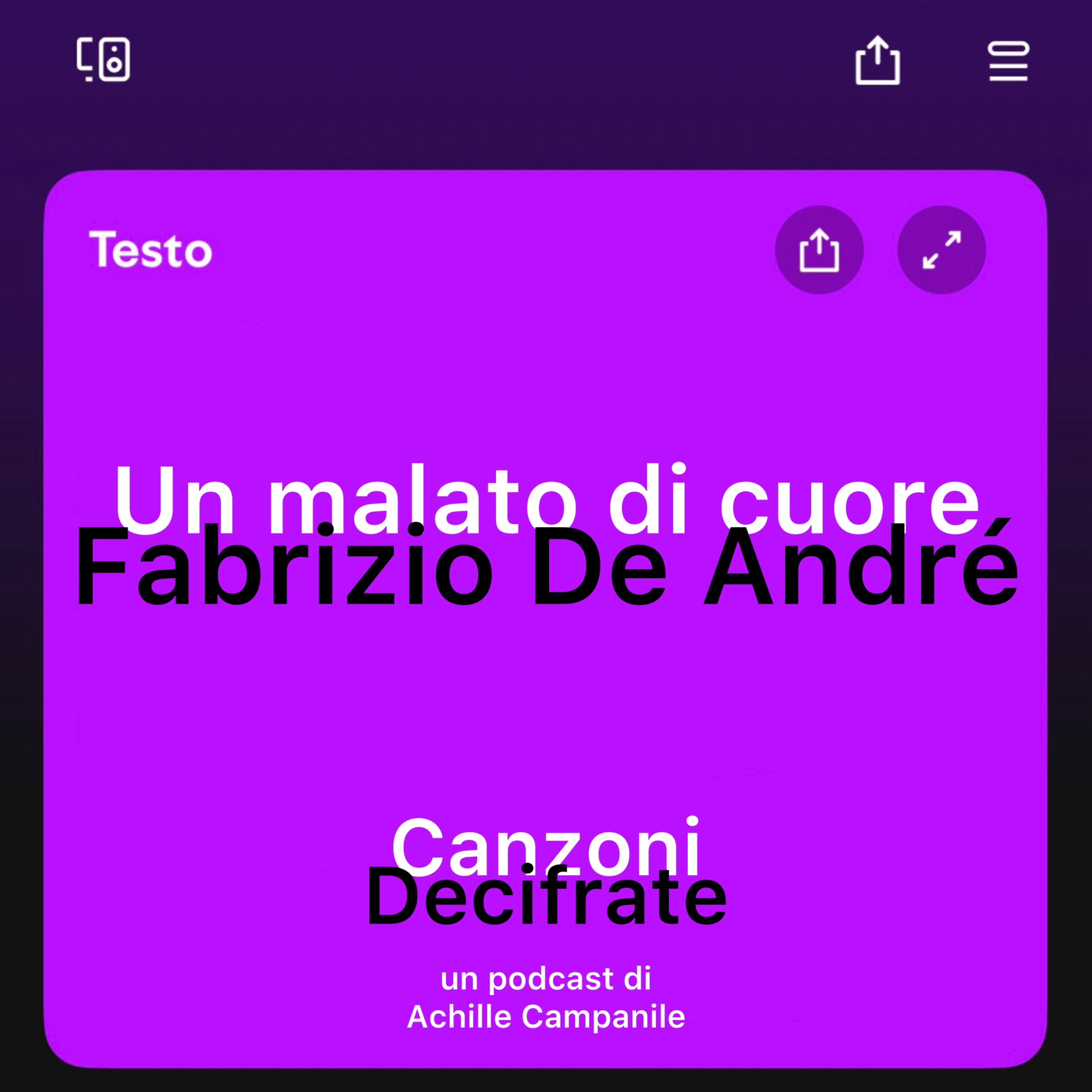 Ep. 11 Un malato di cuore - Fabrizio De André episode artwork