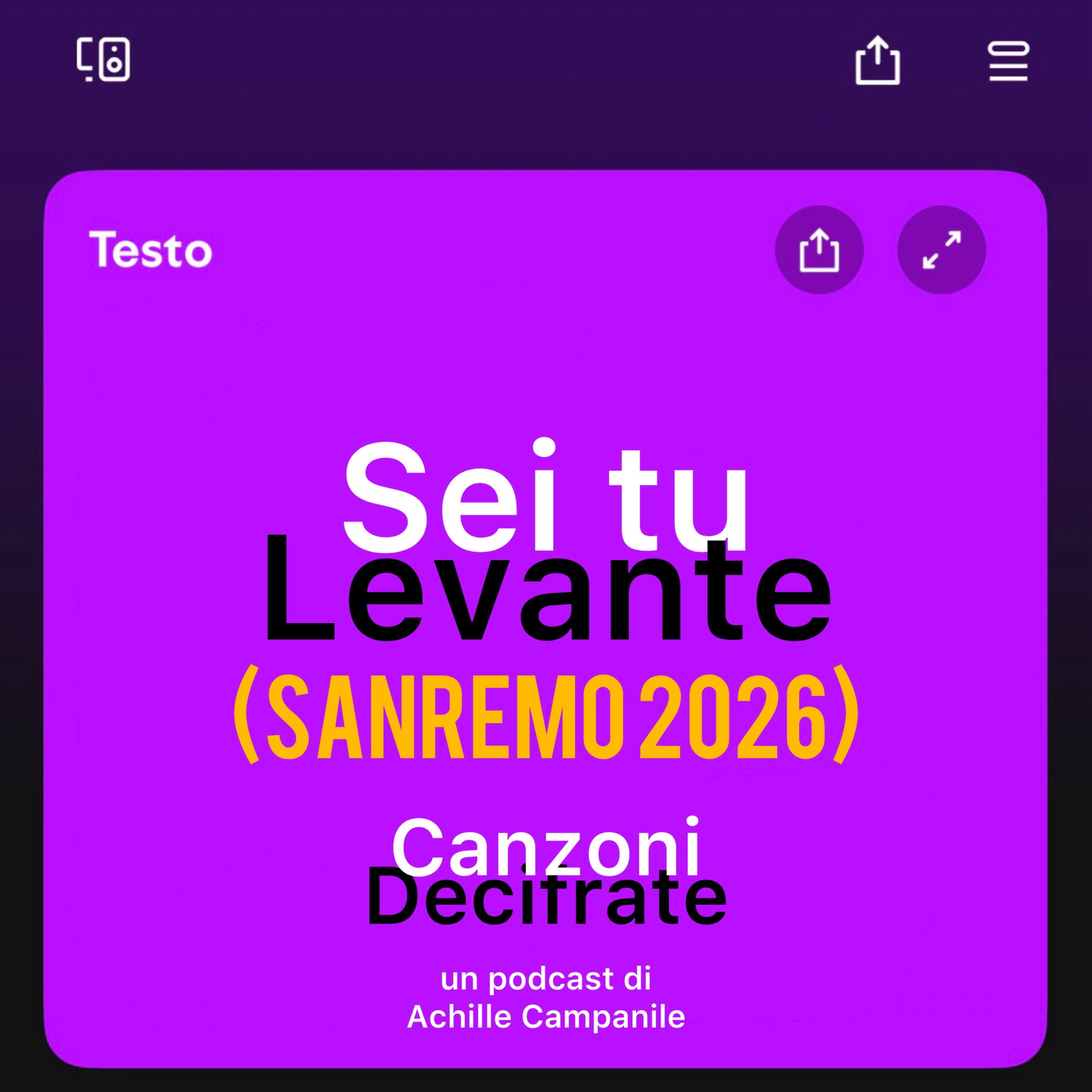 Ep. 16 Sei tu - Levante episode artwork