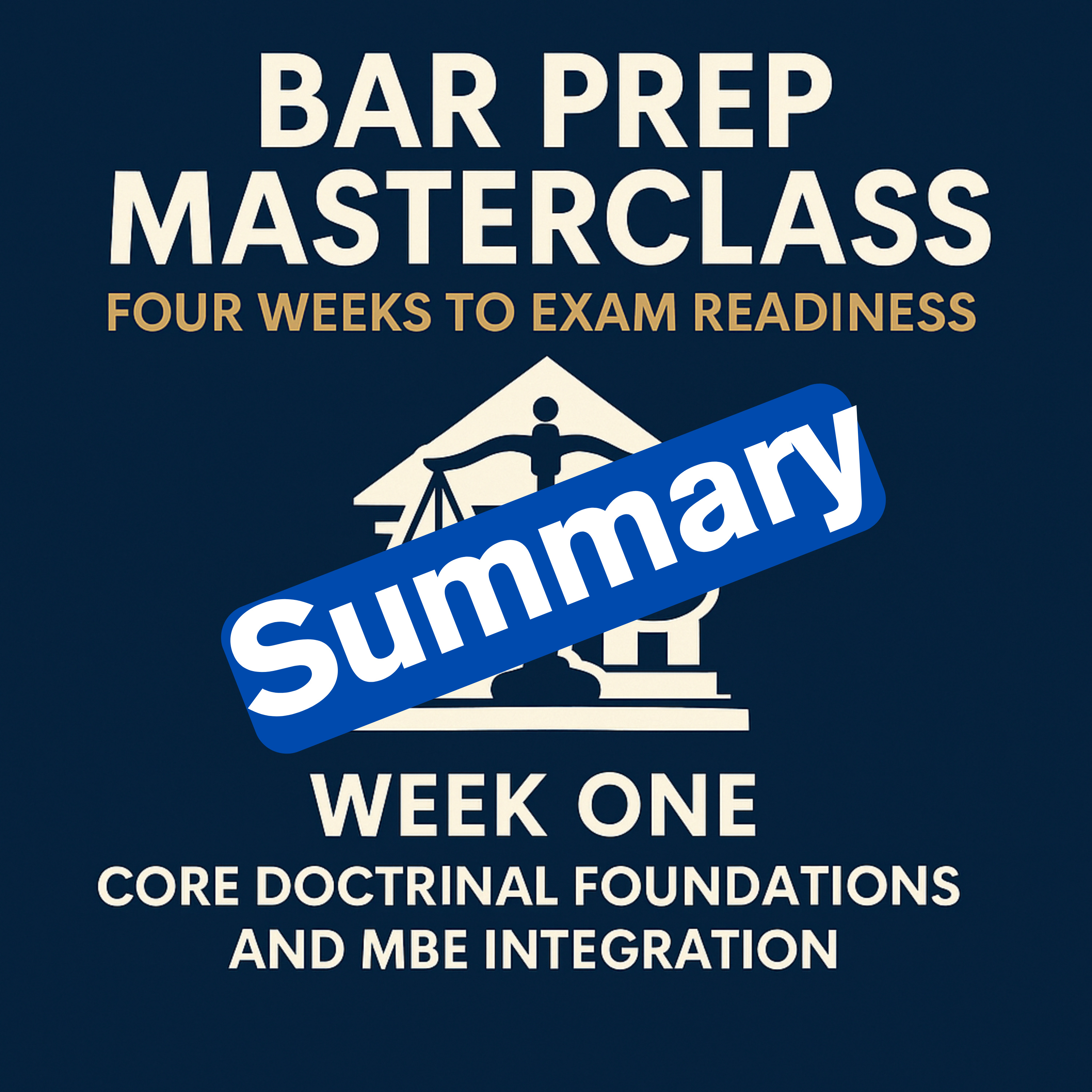 Week One Bar Exam Foundations Summary: Constitutional Law & Professional Responsibility Foundations / Contracts Fundamentals and Formation and Enforcement / Intentional Torts and Negligence