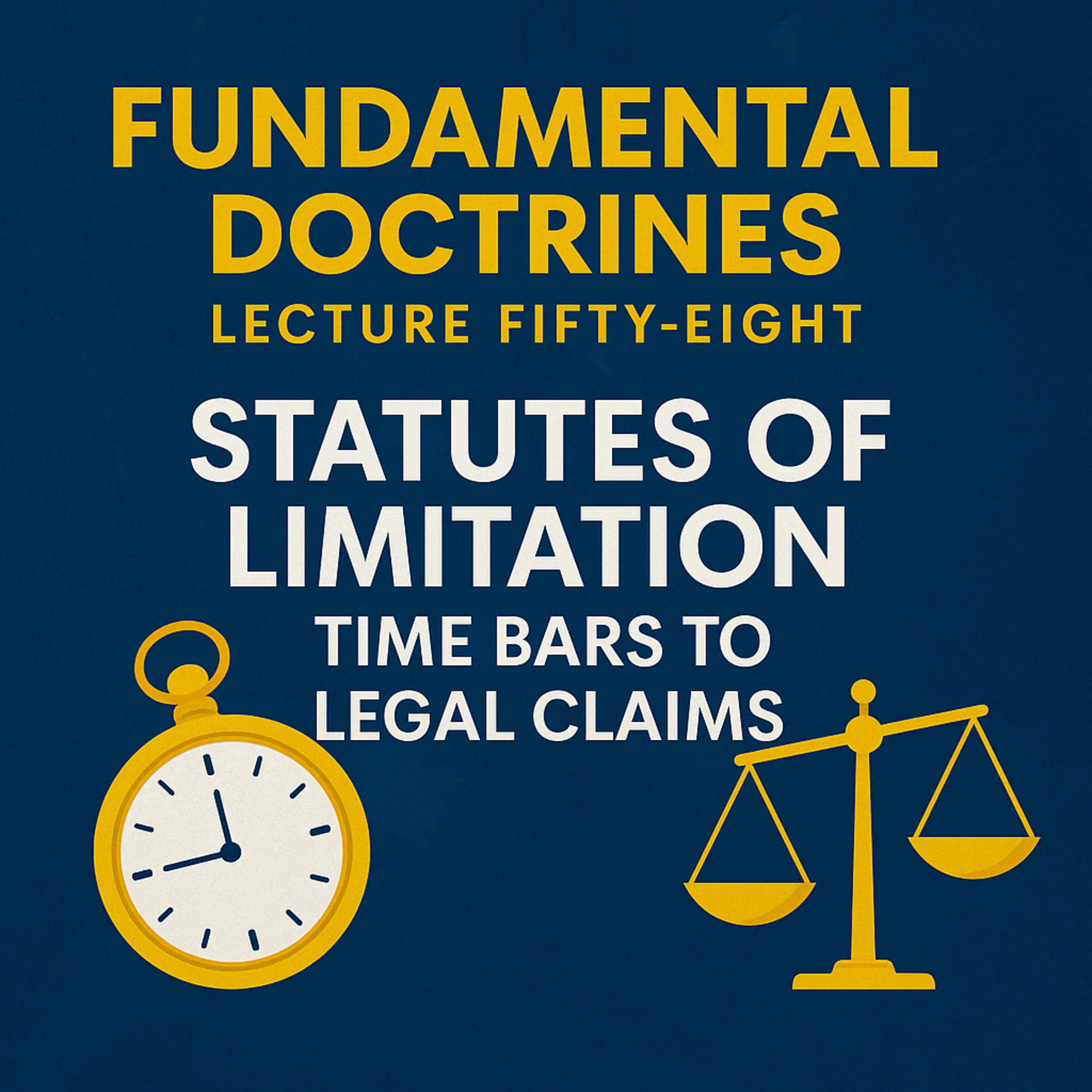 Fundamental Doctrines Lecture Fifty-Eight - Statutes of Limitation: Time Bars to Legal Claims
