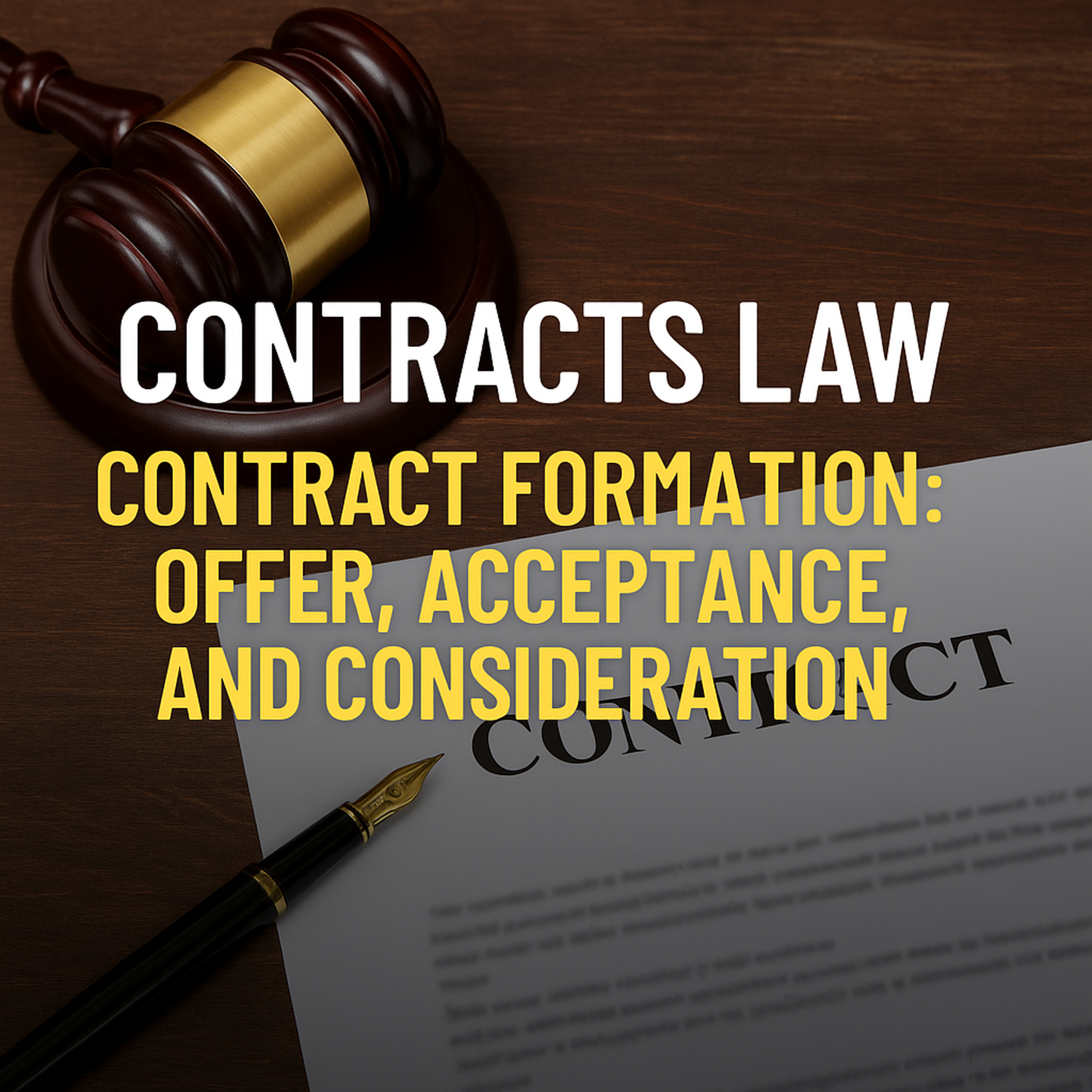 Contracts (Part 1 of 7): Contract Formation: Offer, Acceptance, and Consideration