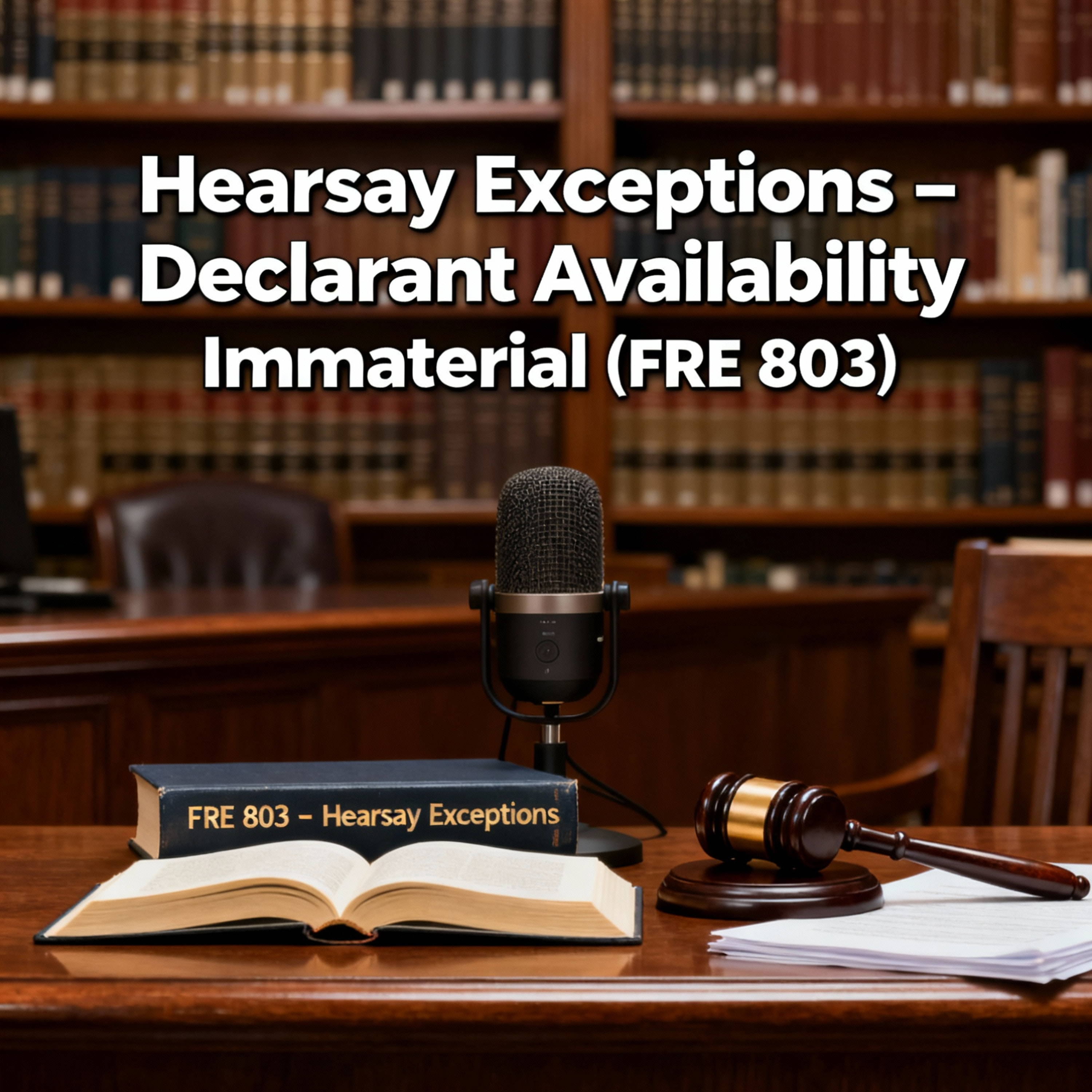 Evidence Law (Part 6 of 7): Hearsay Exceptions – Declarant Availability Immaterial (FRE 803)