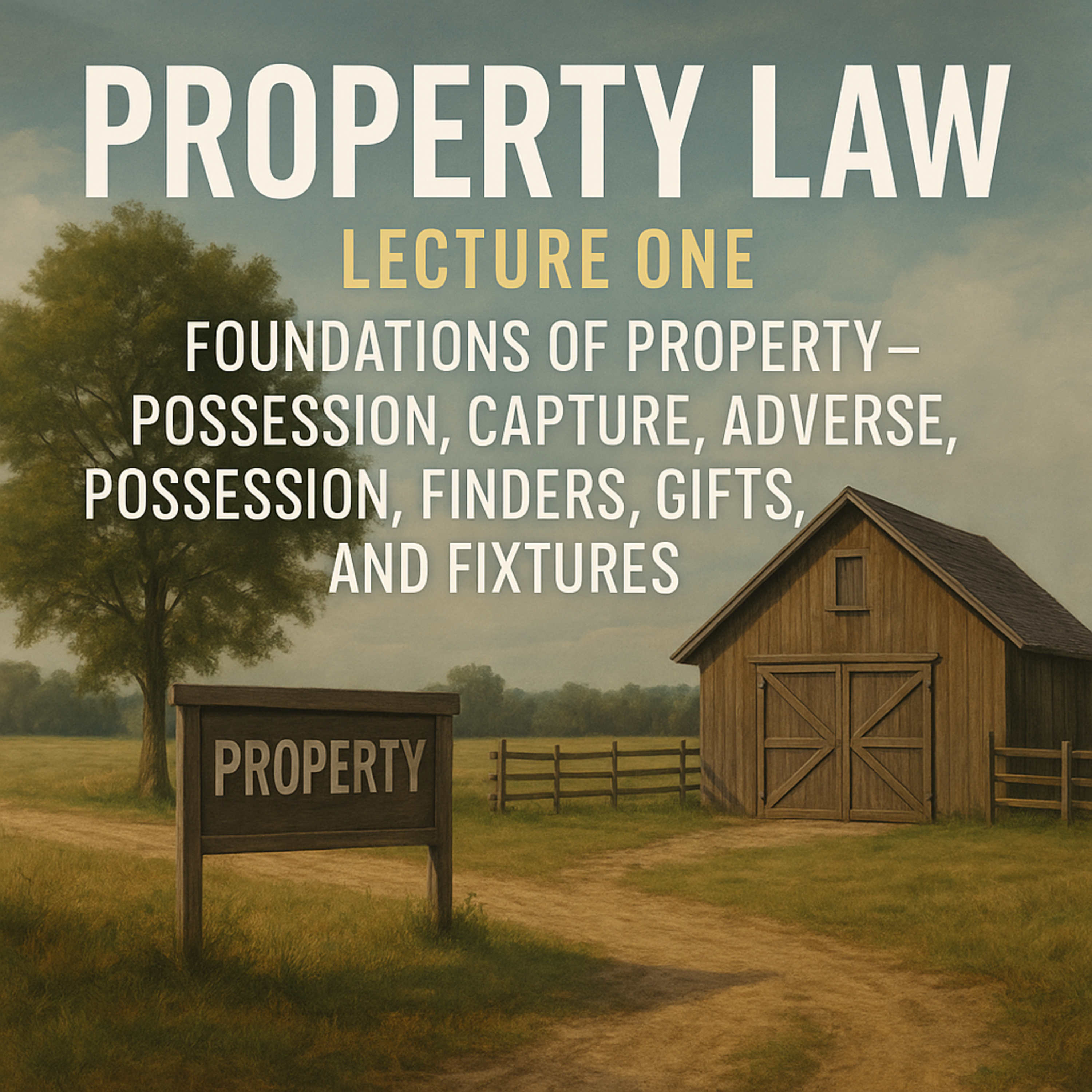 Property Law Lecture One: Foundations of Property—Possession, Capture, Adverse Possession, Finders, Gifts, and Fixtures