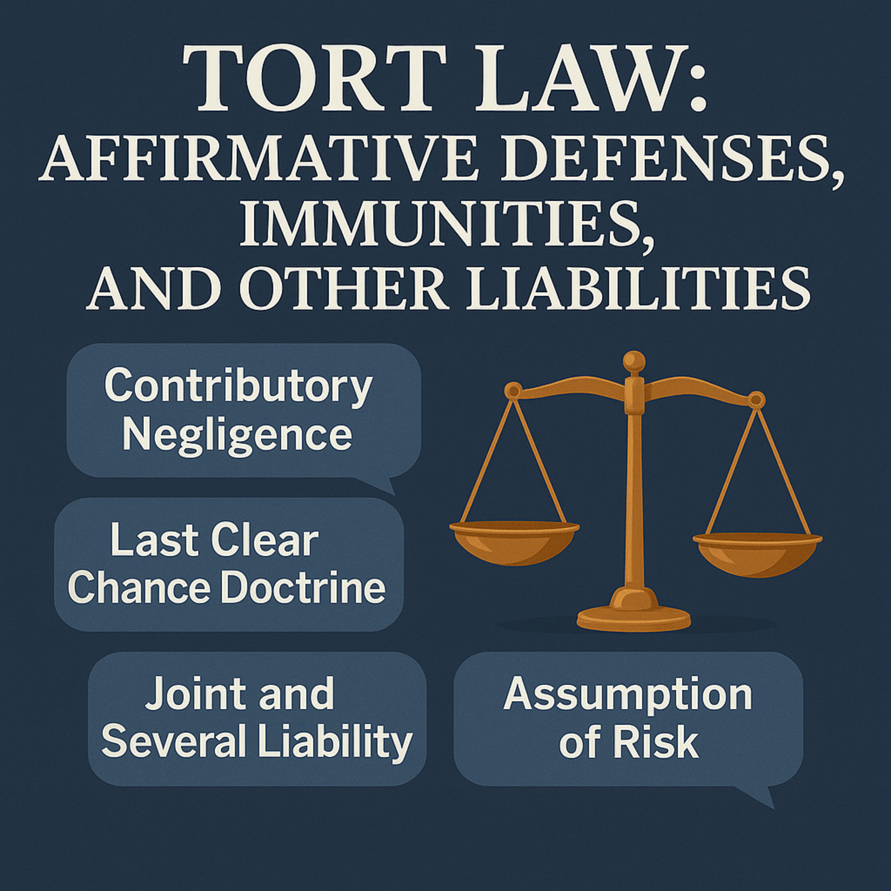 Tort Law Chapter 7: Affirmative Defenses, Immunities, and Other Liabilities