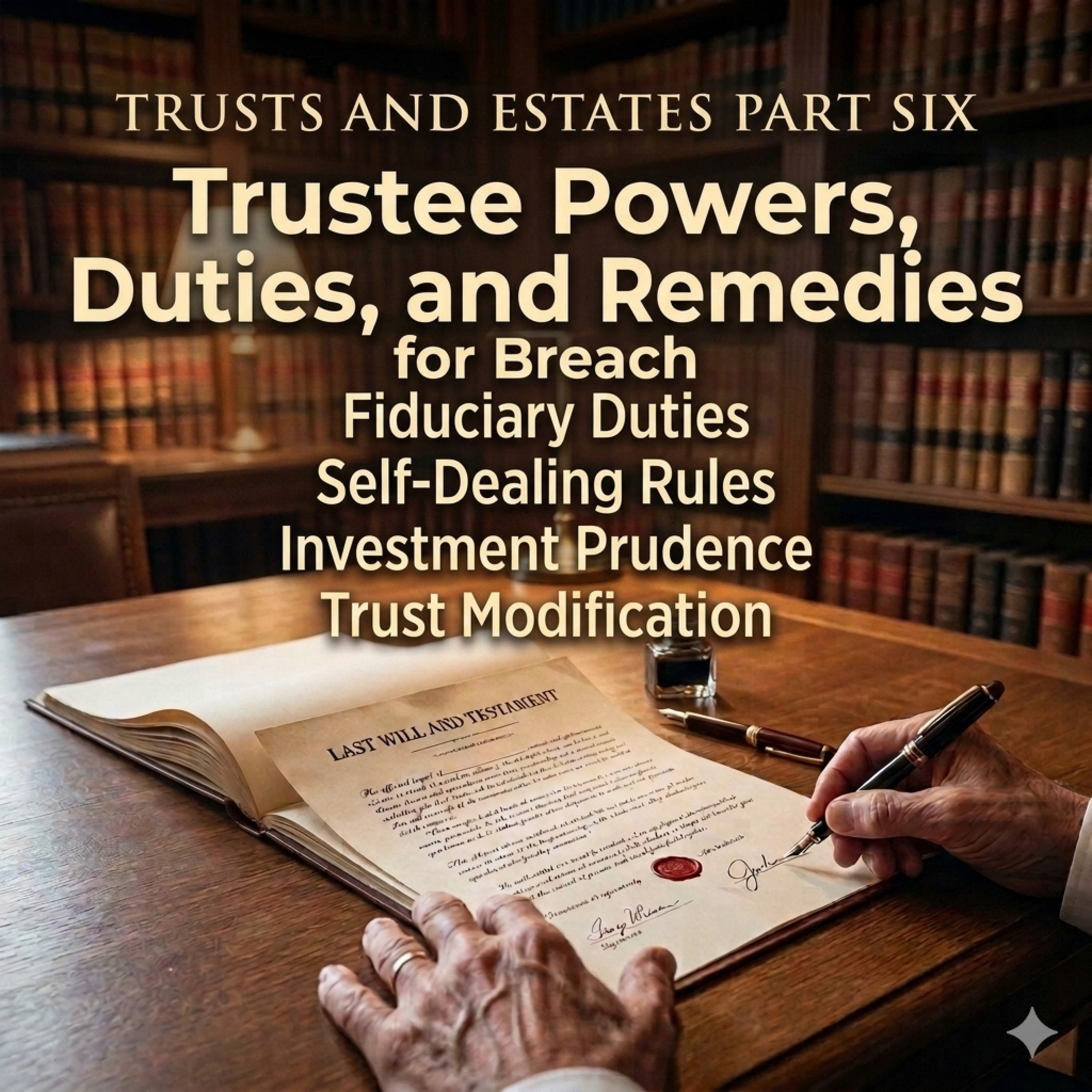 Trusts and Estates Part Six: Trustee Powers, Duties, and Remedies for Breach