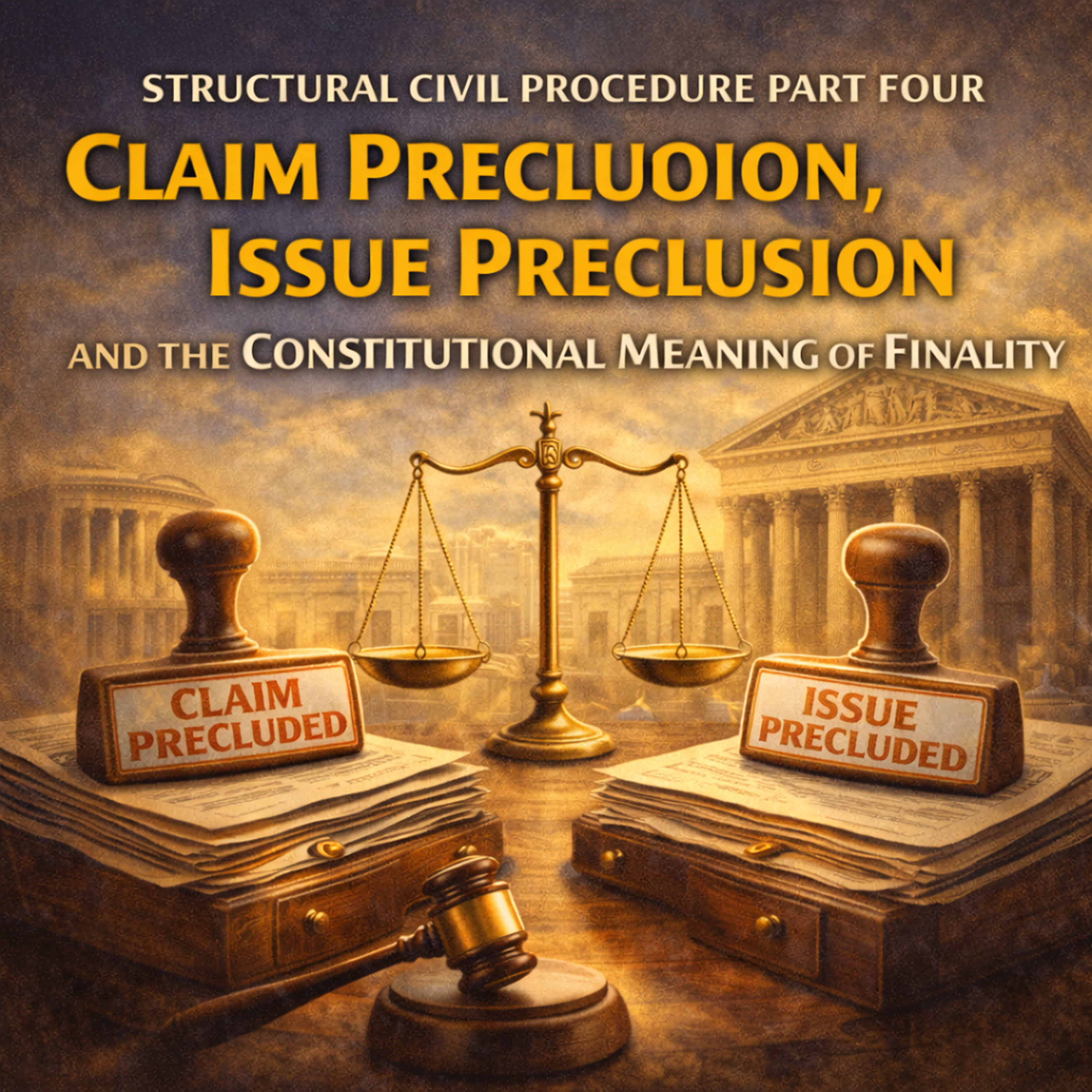 Structural Civil Procedure Part Four: Claim Preclusion, Issue Preclusion, and the Constitutional Meaning of Finality