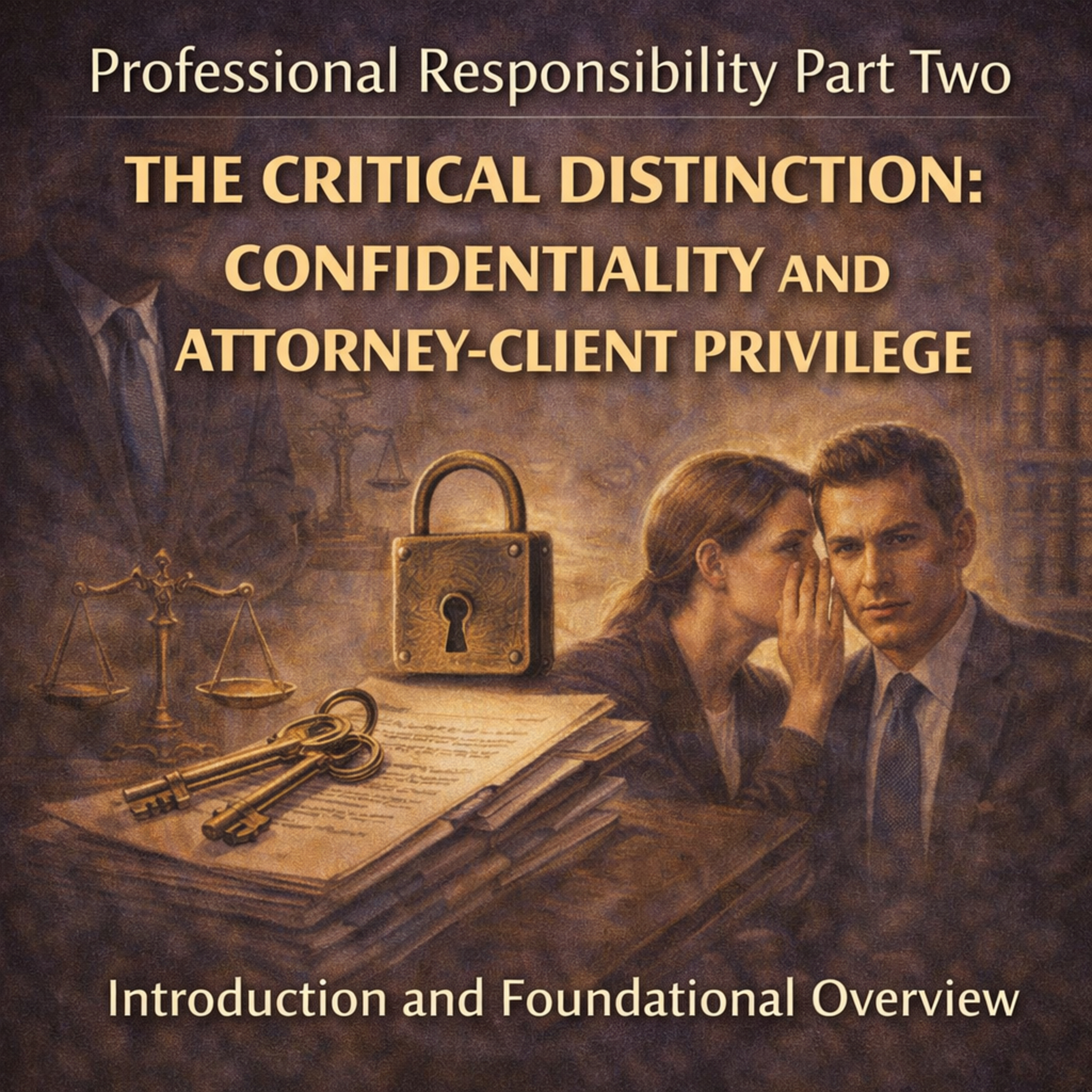 Professional Responsibility Part Two: The Critical Distinction: Confidentiality and Attorney-Client Privilege Introduction and Foundational Overview