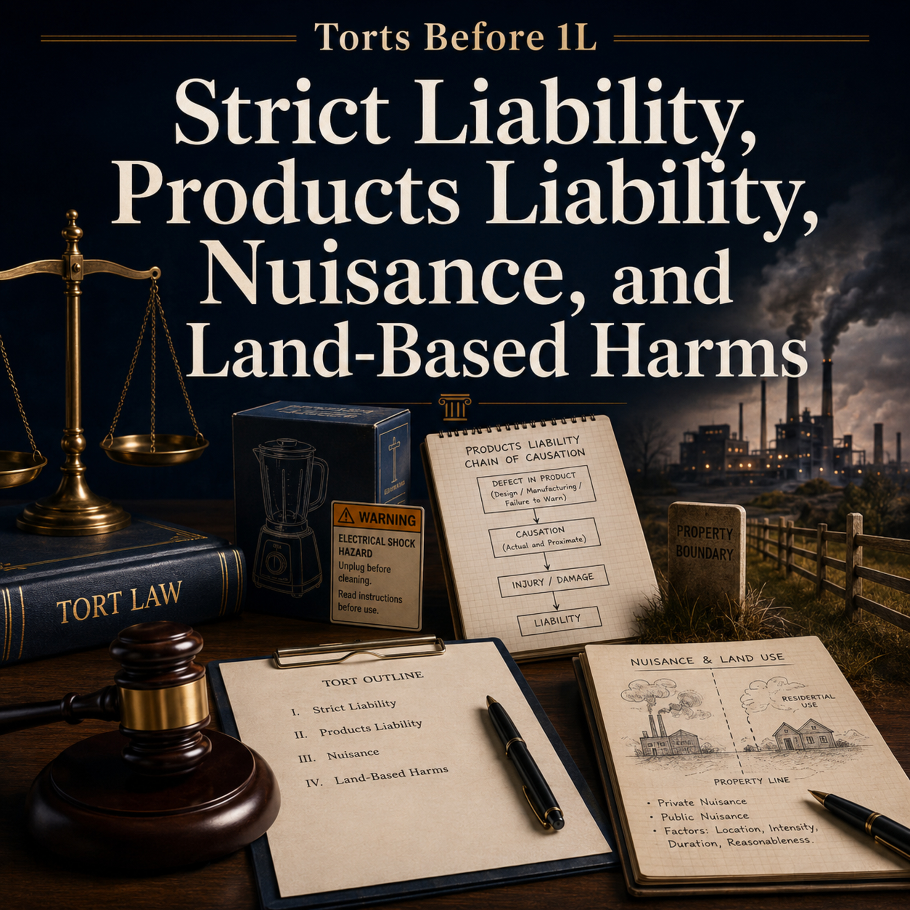 Torts Before 1L: Strict Liability, Products Liability, Nuisance, and Land-Based Harms episode artwork