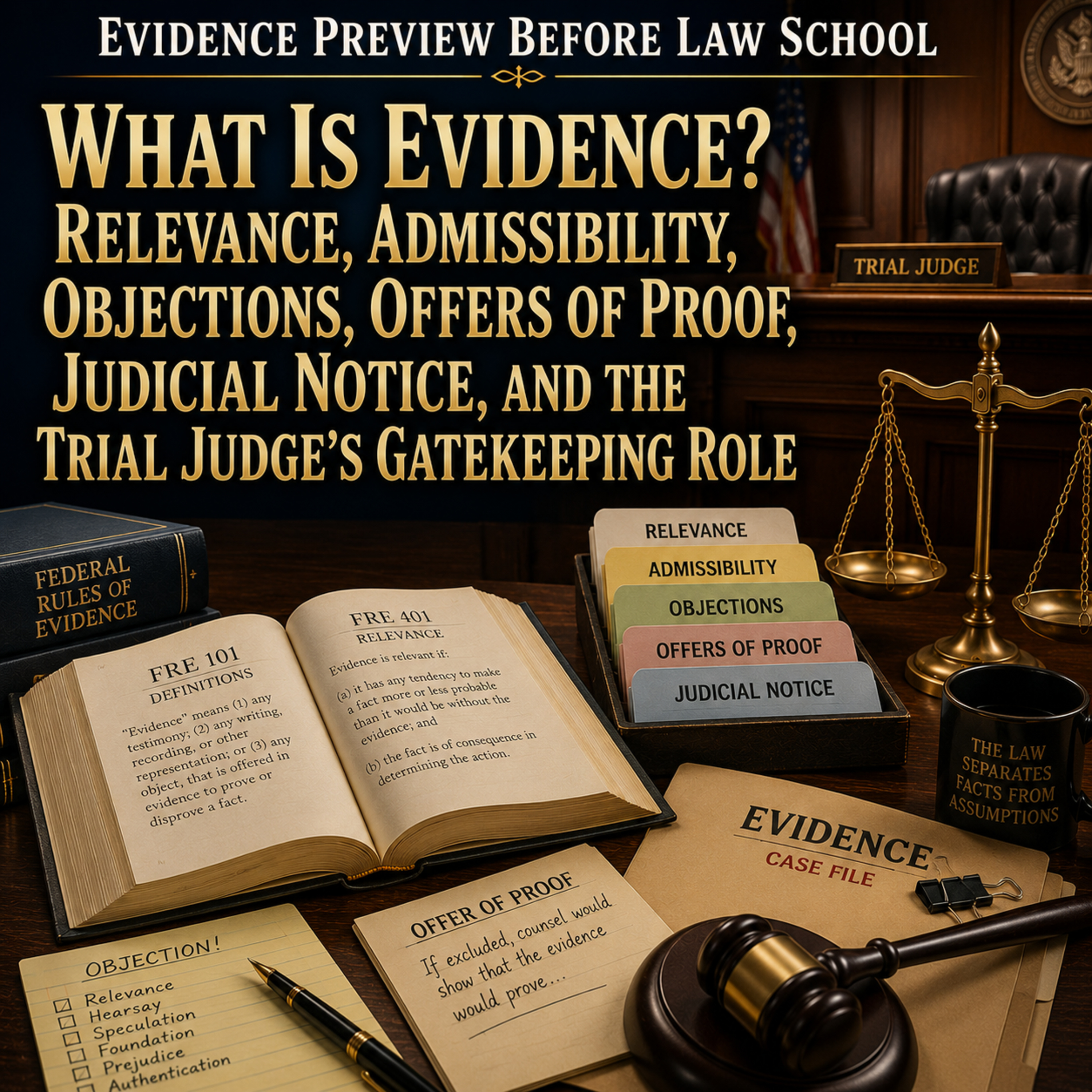 Evidence Preview: What Is Evidence? Relevance, Admissibility, Objections, Offers of Proof, Judicial Notice, and the Trial Judge’s Gatekeeping Role
