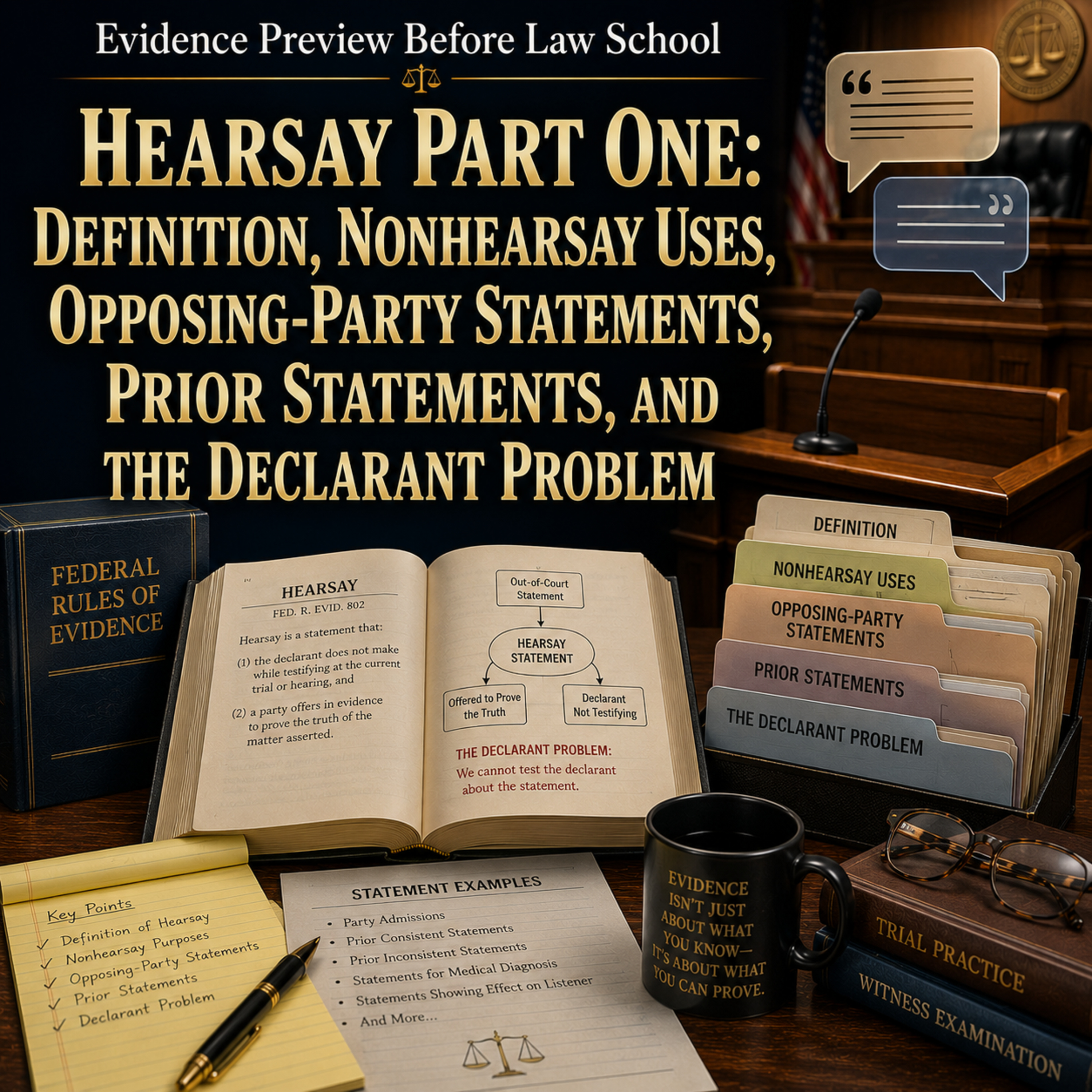 Evidence Preview: Hearsay Part One: Definition, Nonhearsay Uses, Opposing-Party Statements, Prior Statements, and the Declarant Problem