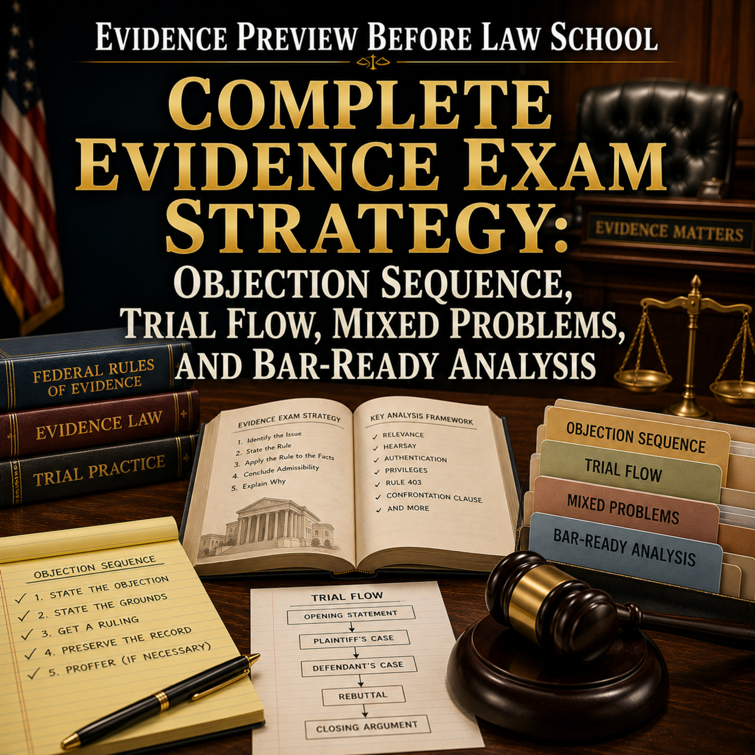 Evidence Preview: Complete Evidence Exam Strategy: Objection Sequence, Trial Flow, Mixed Problems, and Bar-Ready Analysis