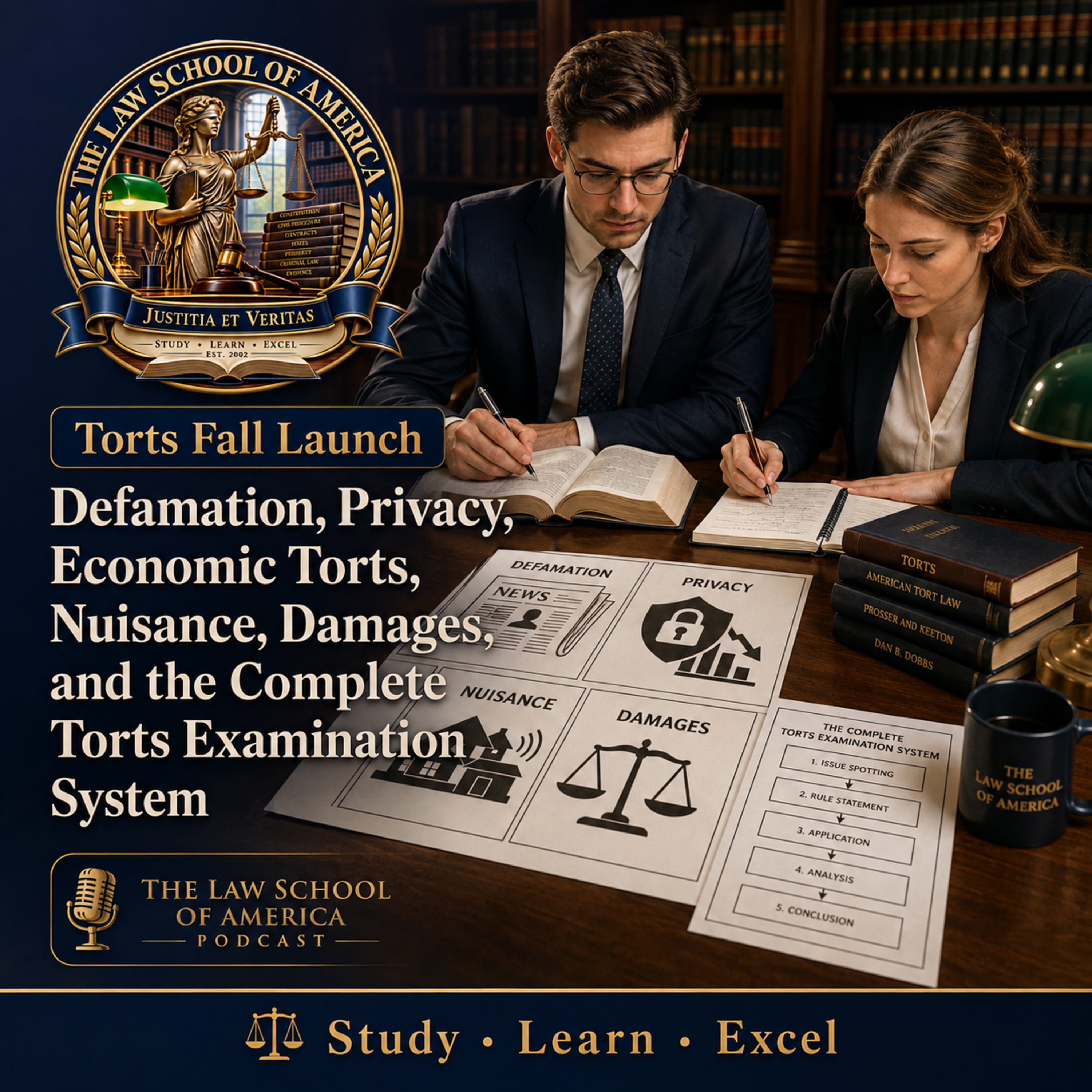 Torts Fall Launch: Defamation, Privacy, Economic Torts, Nuisance, Damages, and the Complete Torts Examination System