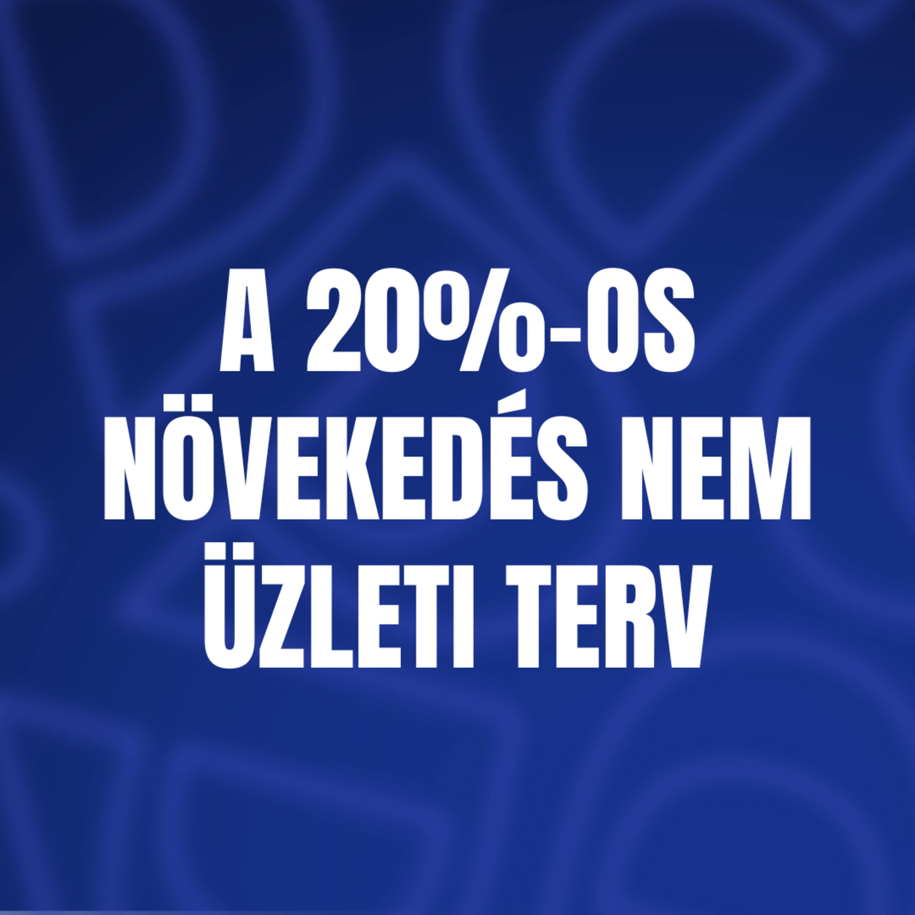 A 20%-os növekedés nem üzleti terv