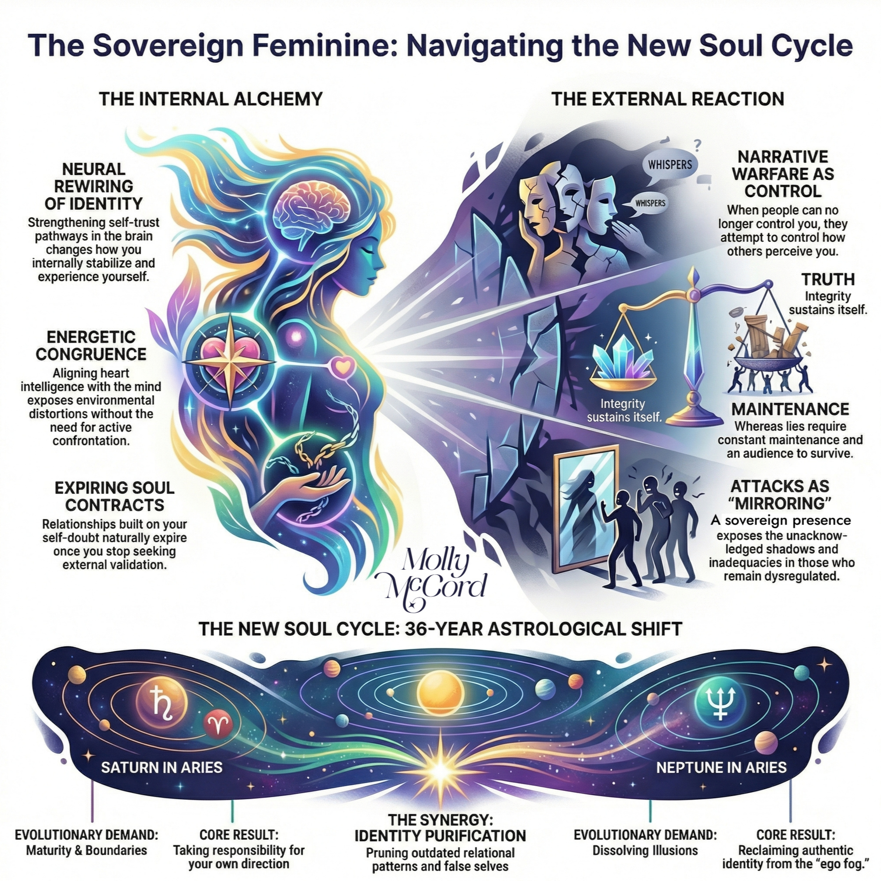 The Sovereign Feminine and New Soul Cycles with Saturn-Neptune Conjunction in Aries ~ 2026 Astrology