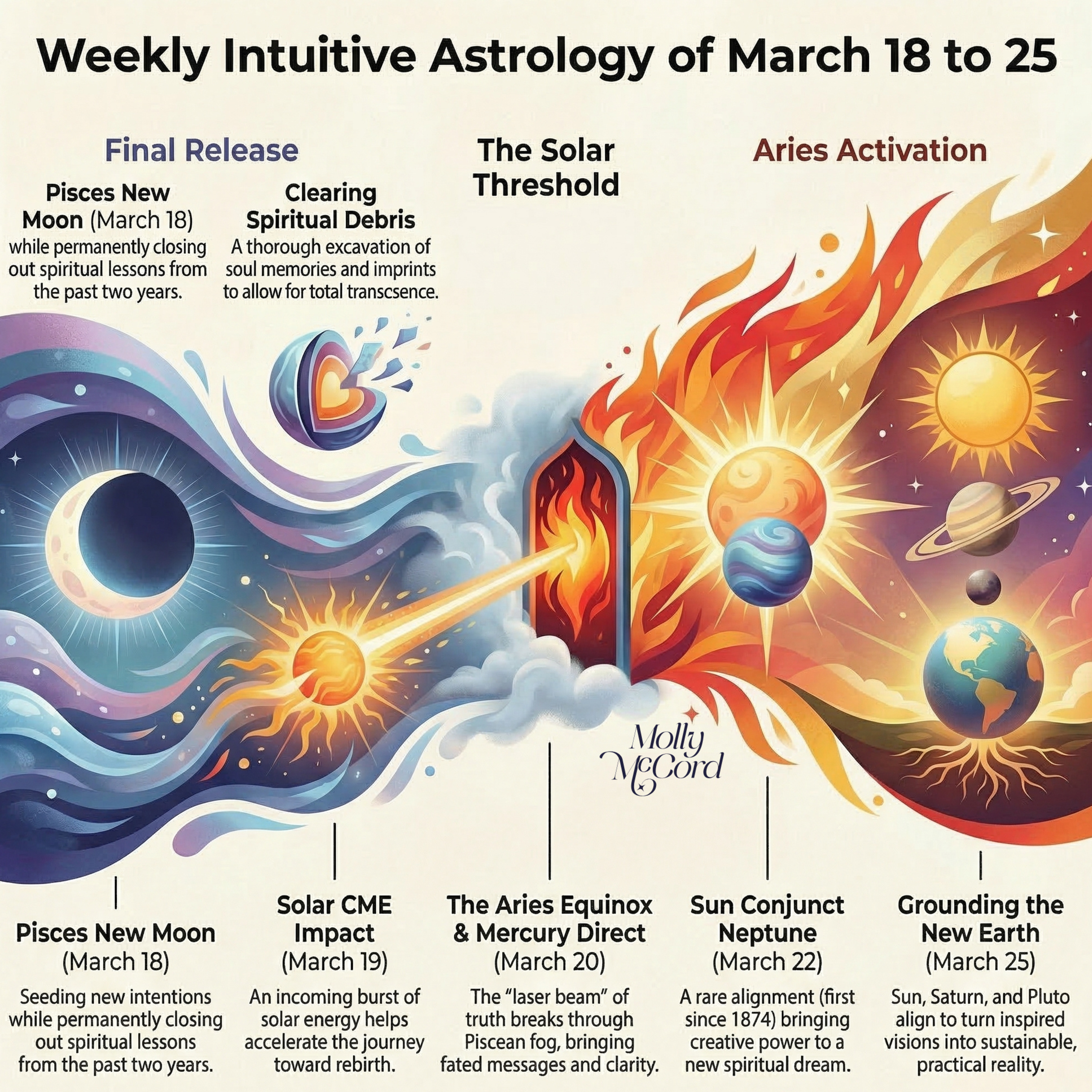 Weekly Intuitive Astrology March 11 to 18 ~ Aries Equinox, Mercury Direct, Powerful Beginnings