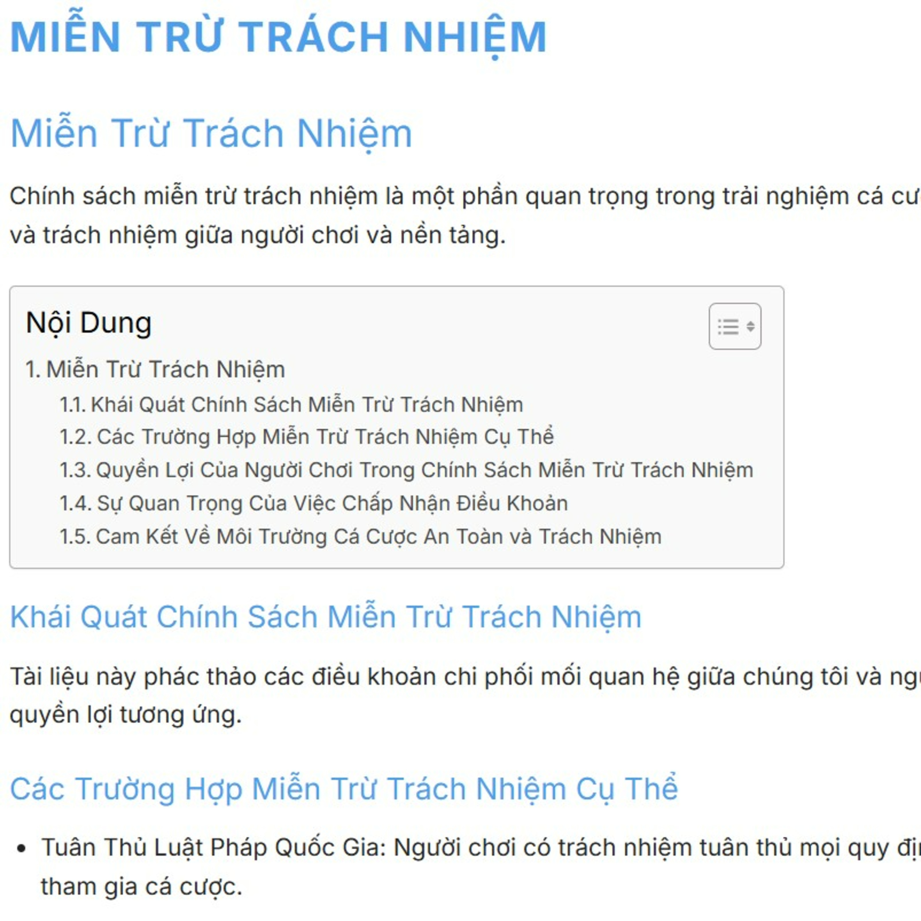 Chính sách miễn trừ trách nhiệm tại VIN777 episode artwork