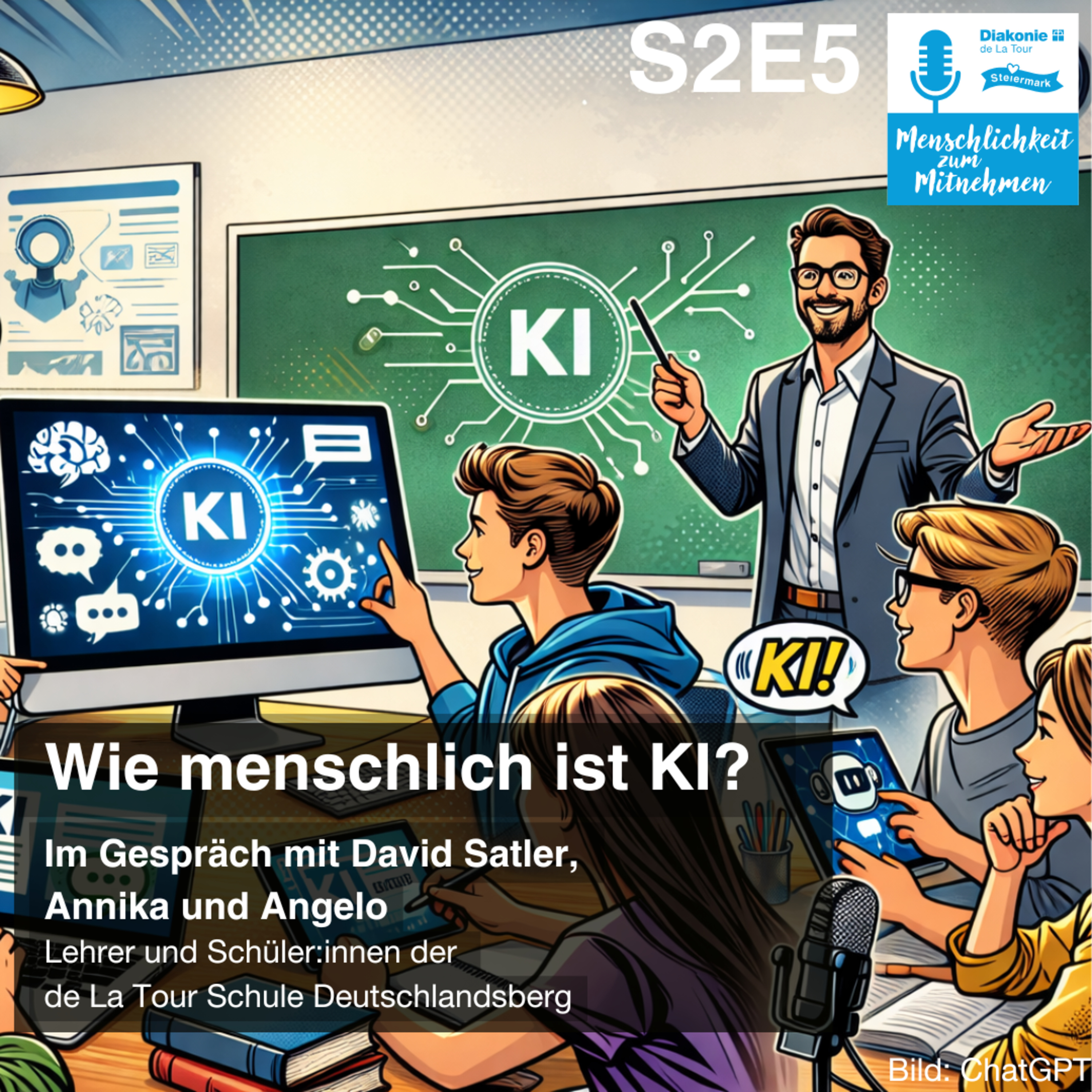 Wie menschlich ist KI? – Im Gespräch mit David Satler, Annika und Angelo episode artwork