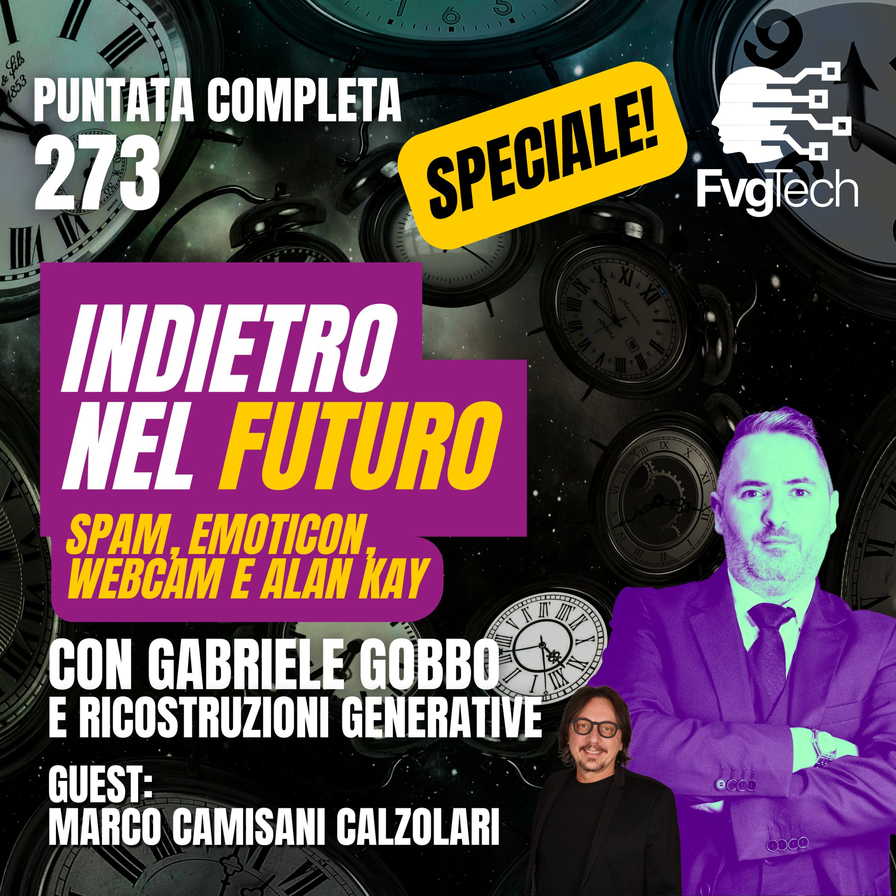 273 - Indietro nel futuro: Spam, Emoticon, Webcam. Con Gabriele Gobbo e avatar. Guest: Camisani Calzolari