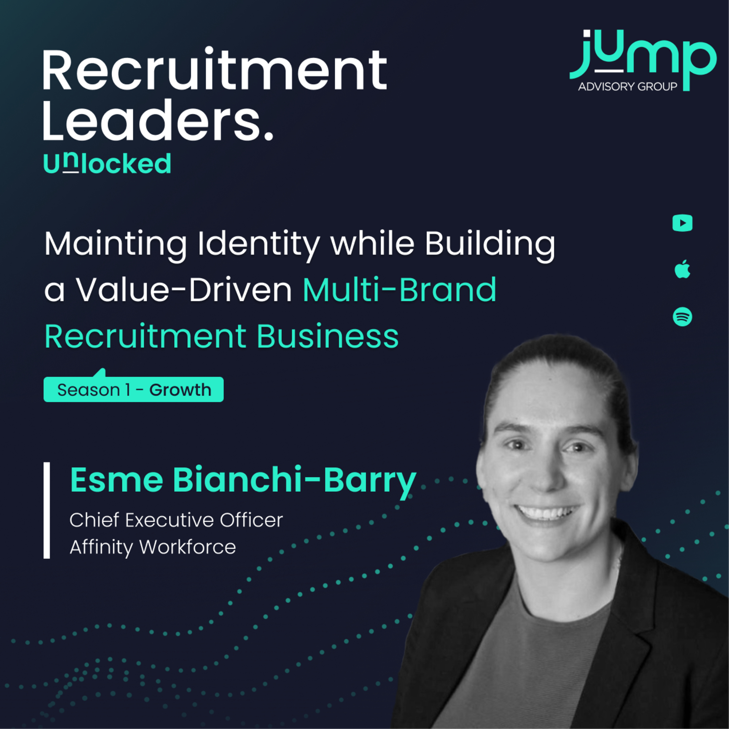 Recruitment Multi-Brand Management, Scaling with Purpose with Esme Bianchi-Barry | Affinity Workforce | S1-04 episode artwork