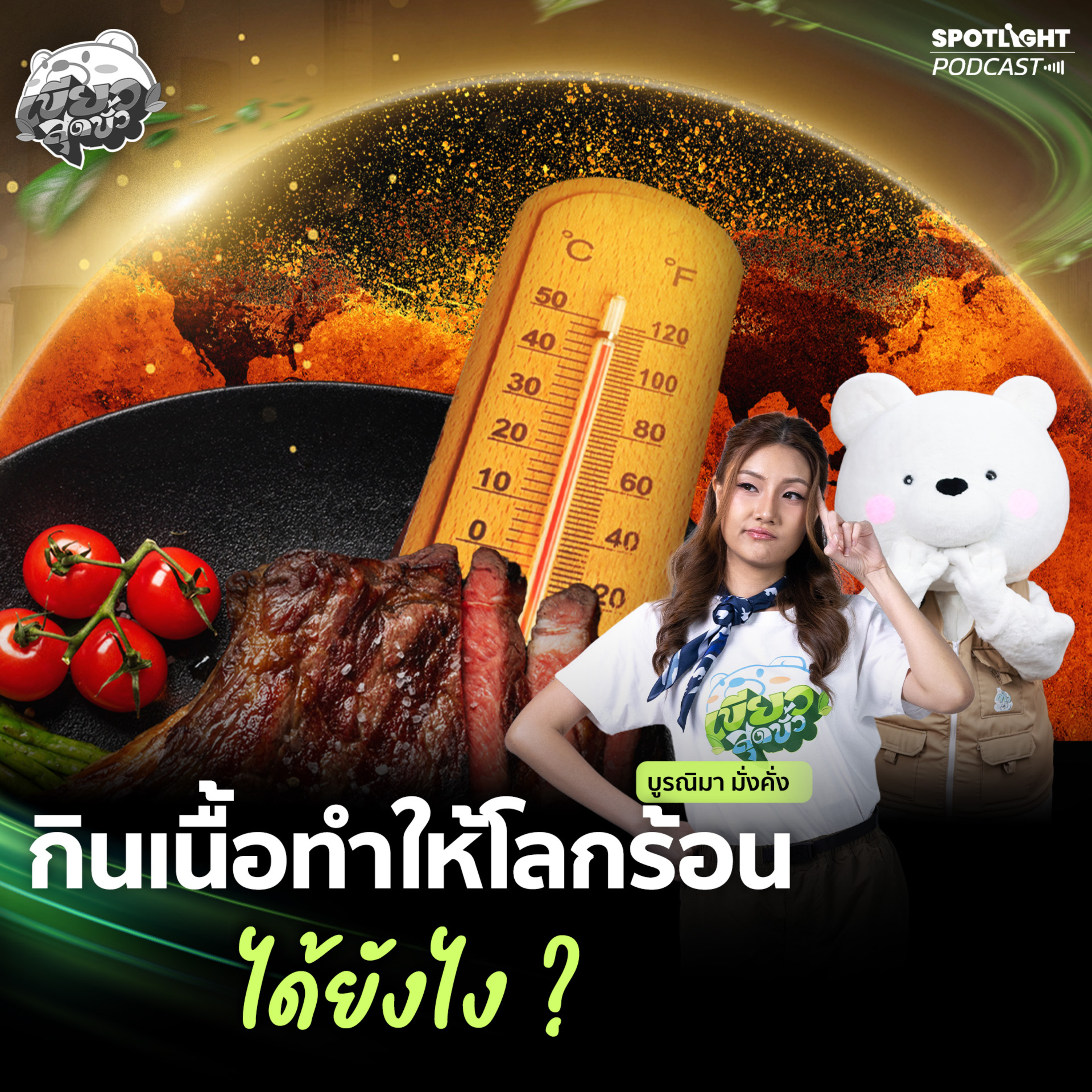 Podcast เขียวสุดขั้ว EP. 12 : กินเนื้อทำให้โลกร้อนได้ยังไง ?