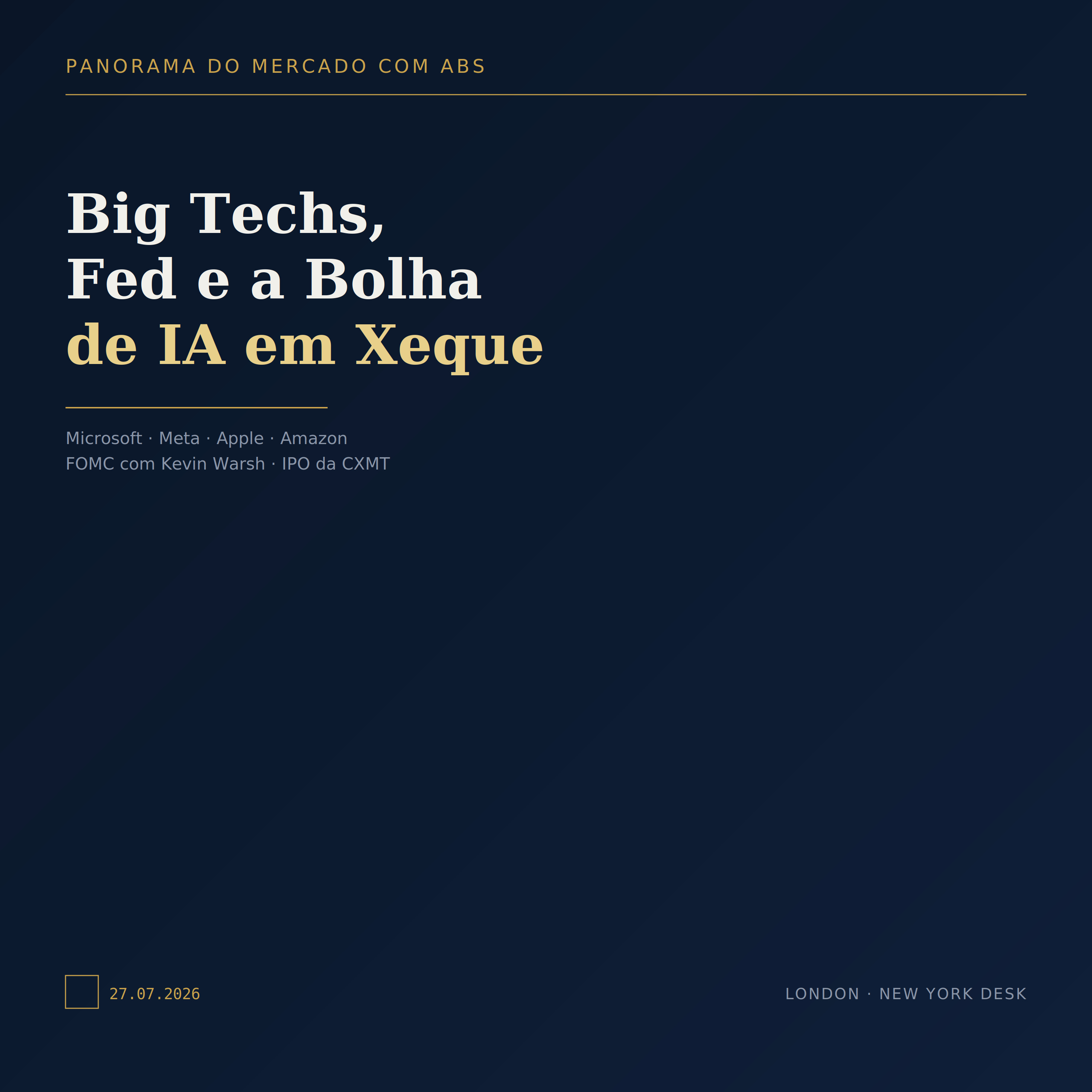 Big Techs, Fed e a Bolha da IA em Xeque - Episódio de 27/07/2026 episode artwork