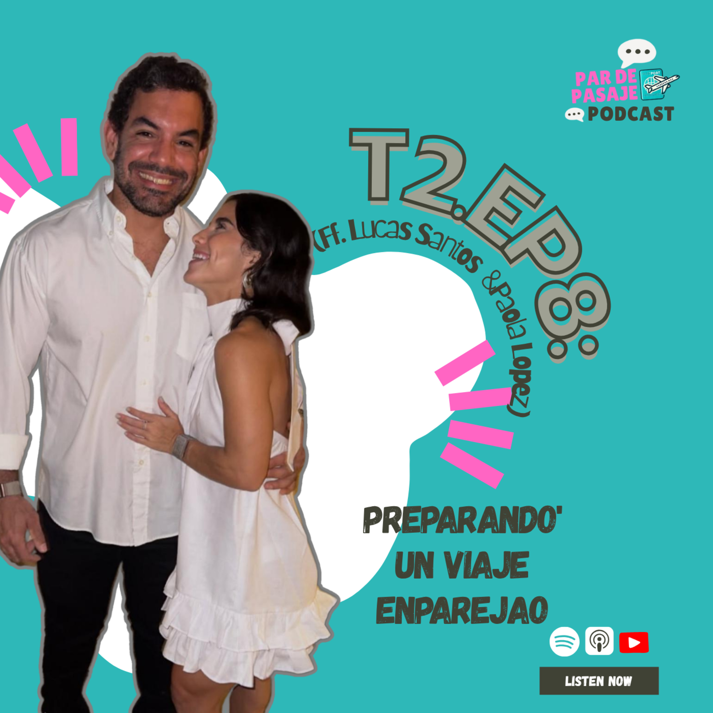 T2. EPISODIO #8: Preparando' un viaje enparejao' (ft. Lucas Santos & Paola Marie Lopez) episode artwork