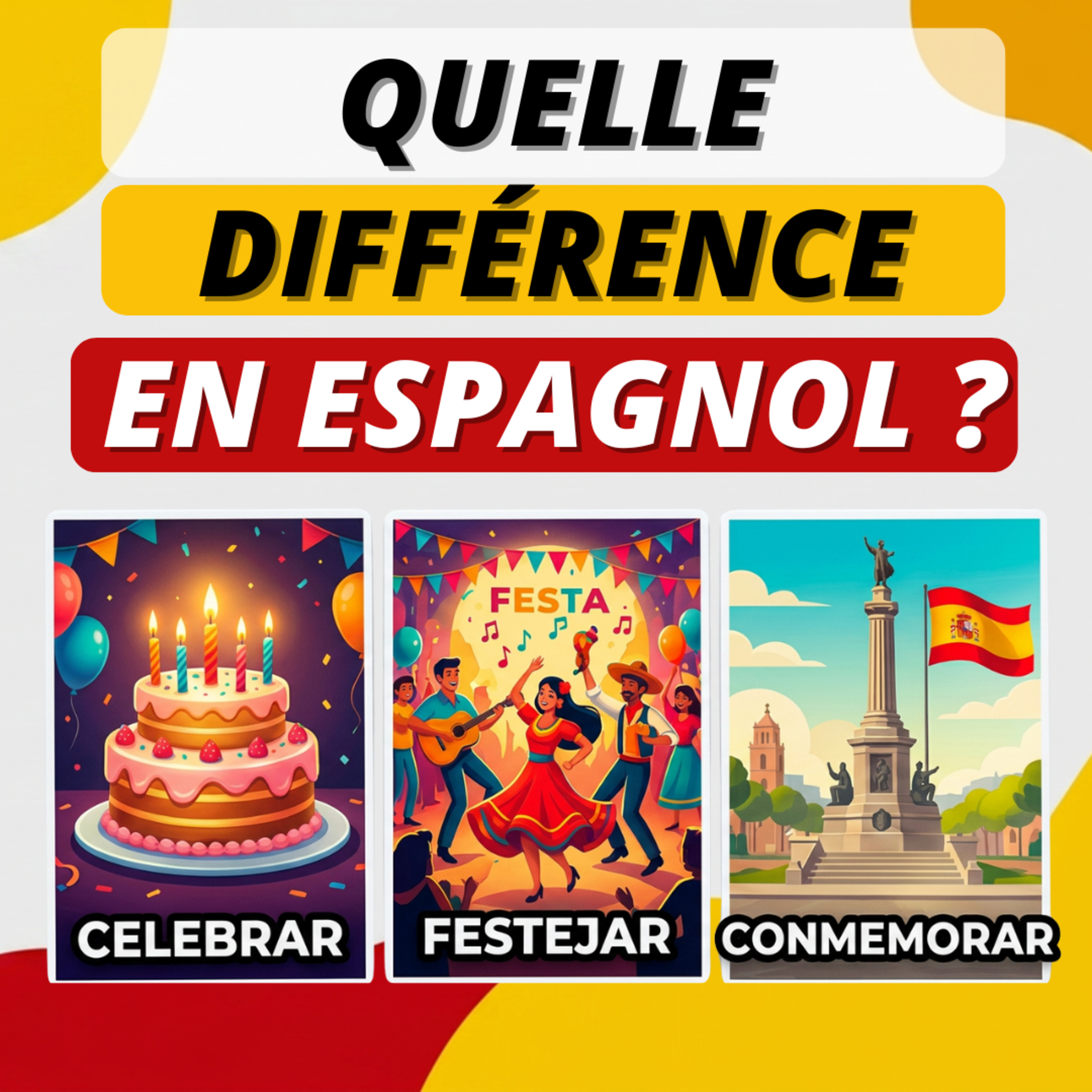 E161 Celebrar, festejar ou conmemorar : quelle différence en espagnol ? | Niveau A2 episode artwork