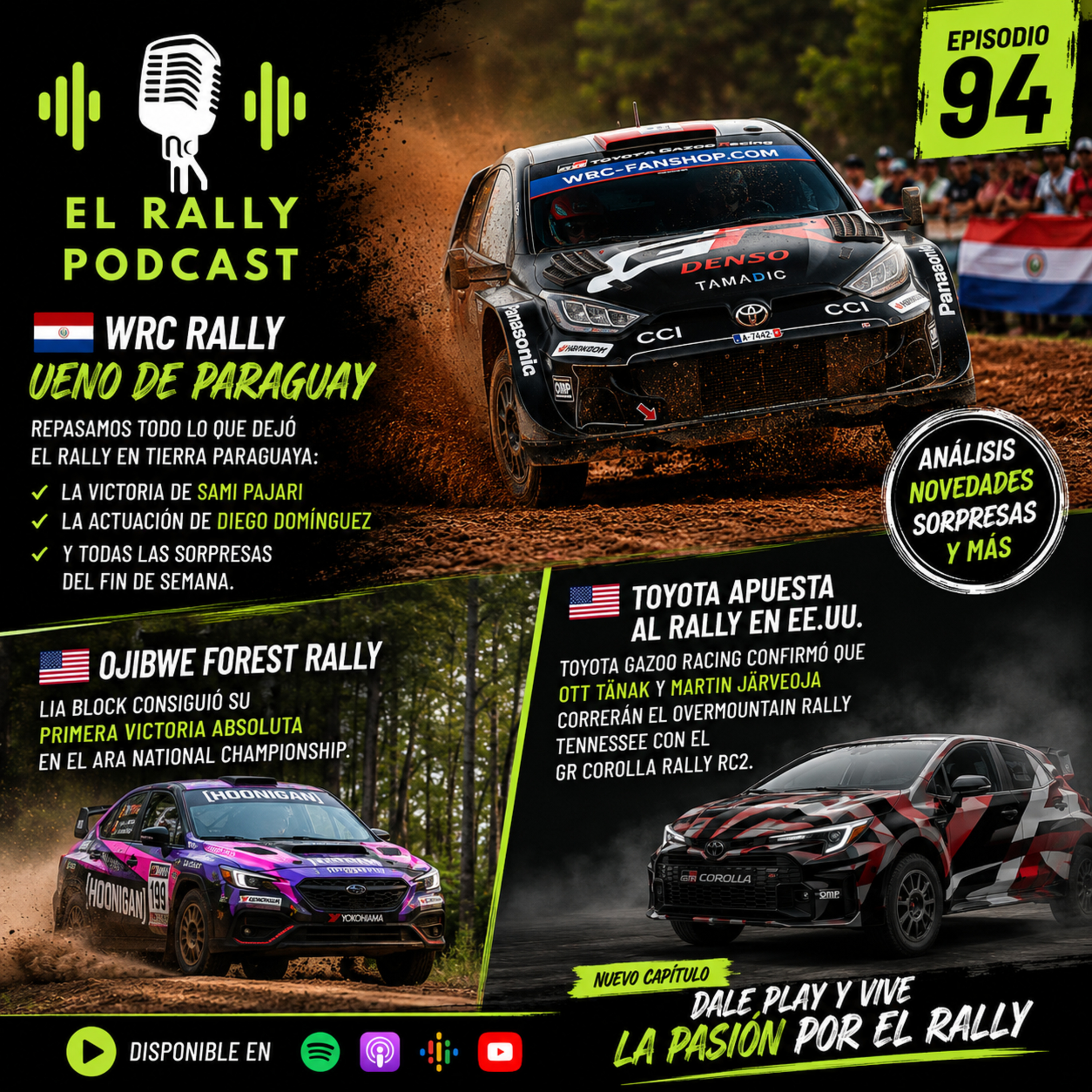 Ep: 94 Recap Wrc Paraguay, Objiwe Rally . Rallycross Francia. Y mas noticias bomba! episode artwork