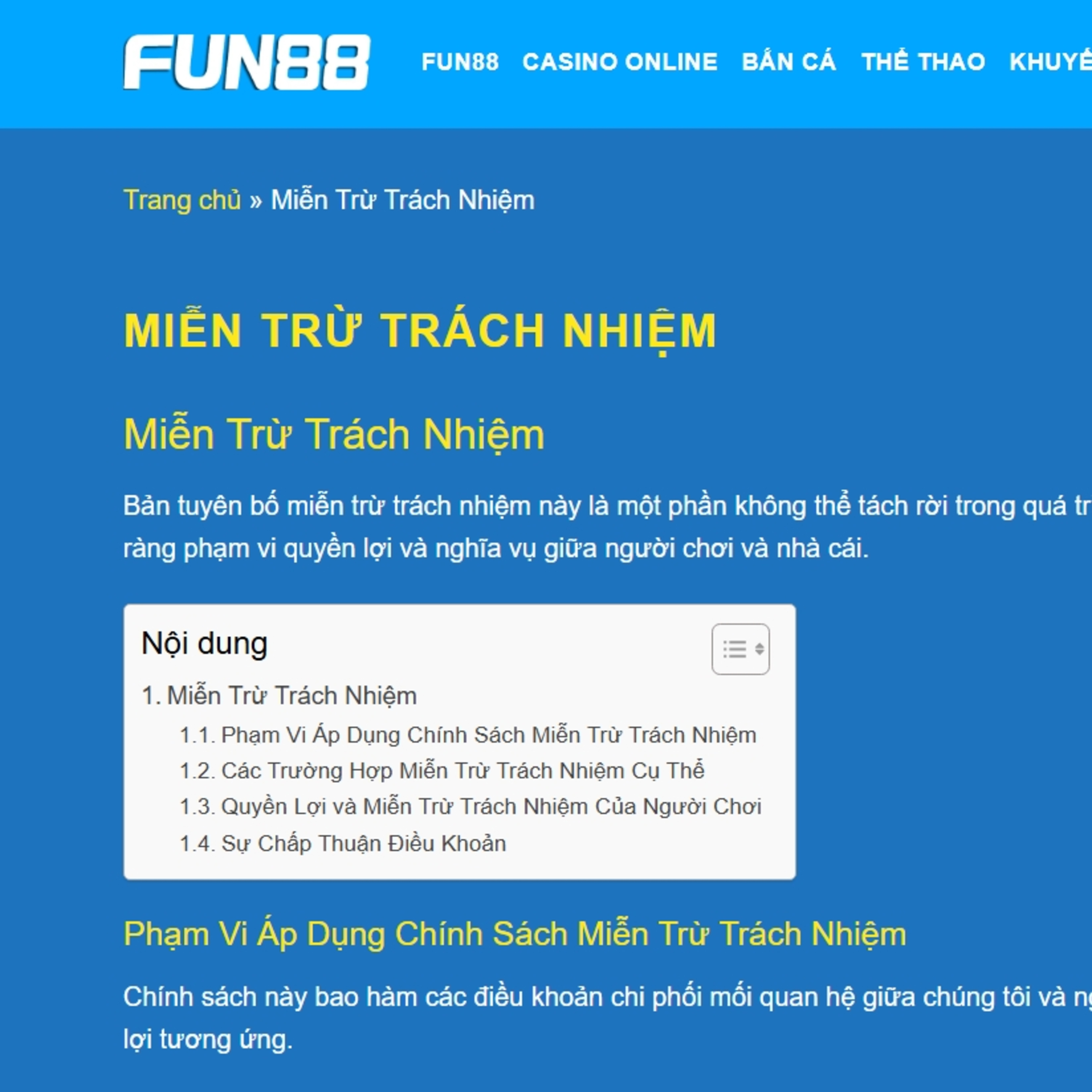 miễn trừ trách nhiệm của Fun88 episode artwork
