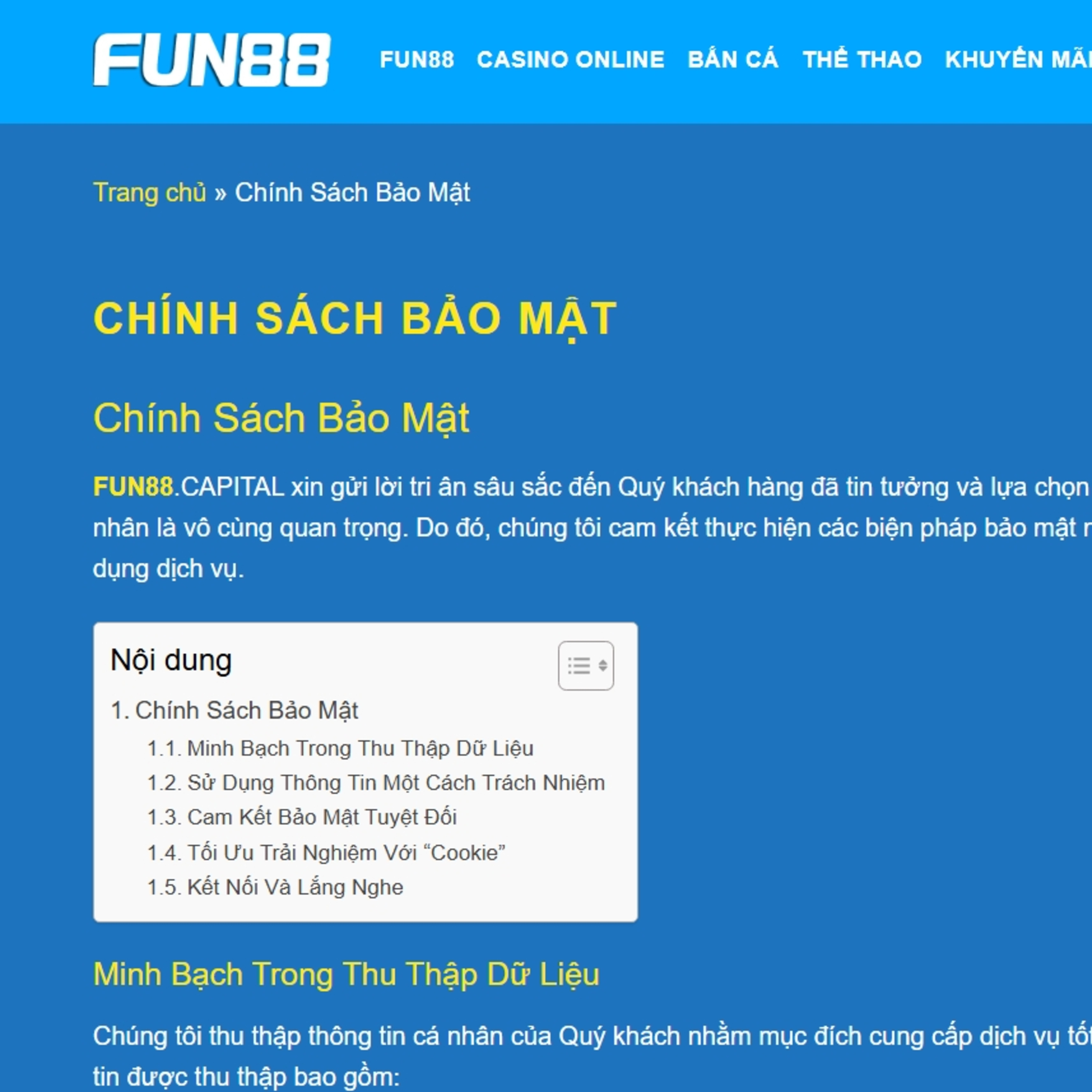 Chính sách bảo mật tại Fun88 episode artwork