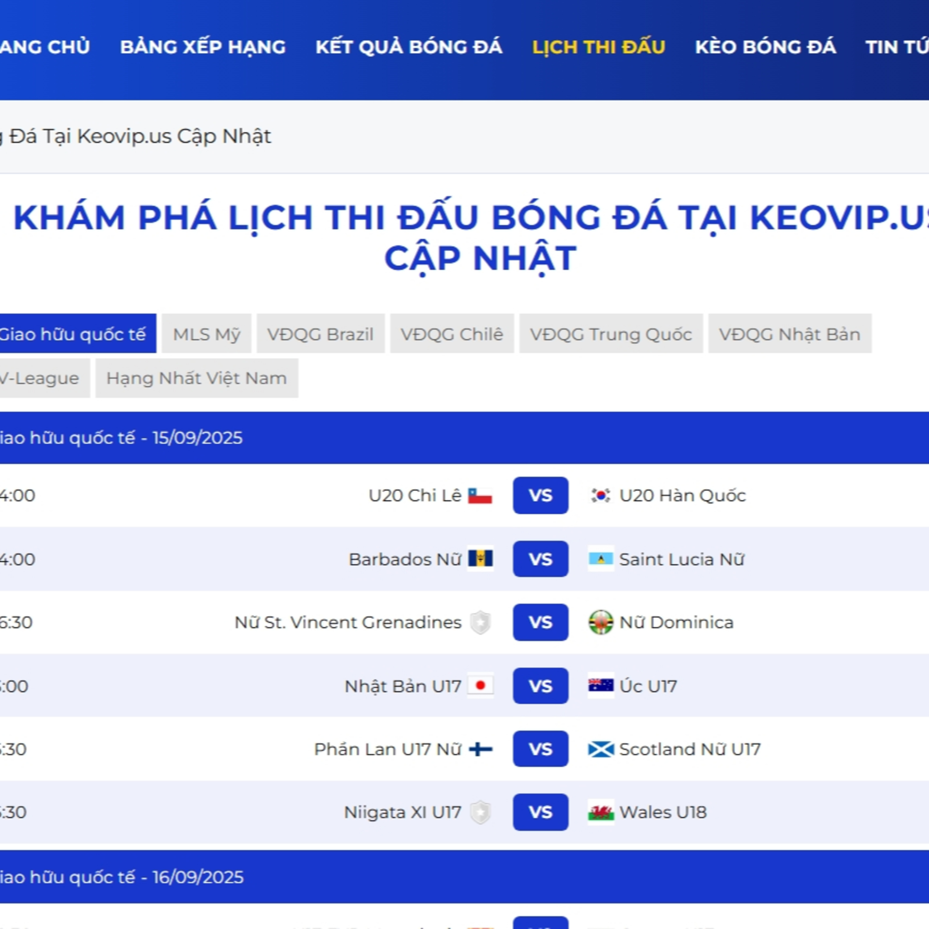 Lịch thi đấu bóng đá keovip.us episode artwork