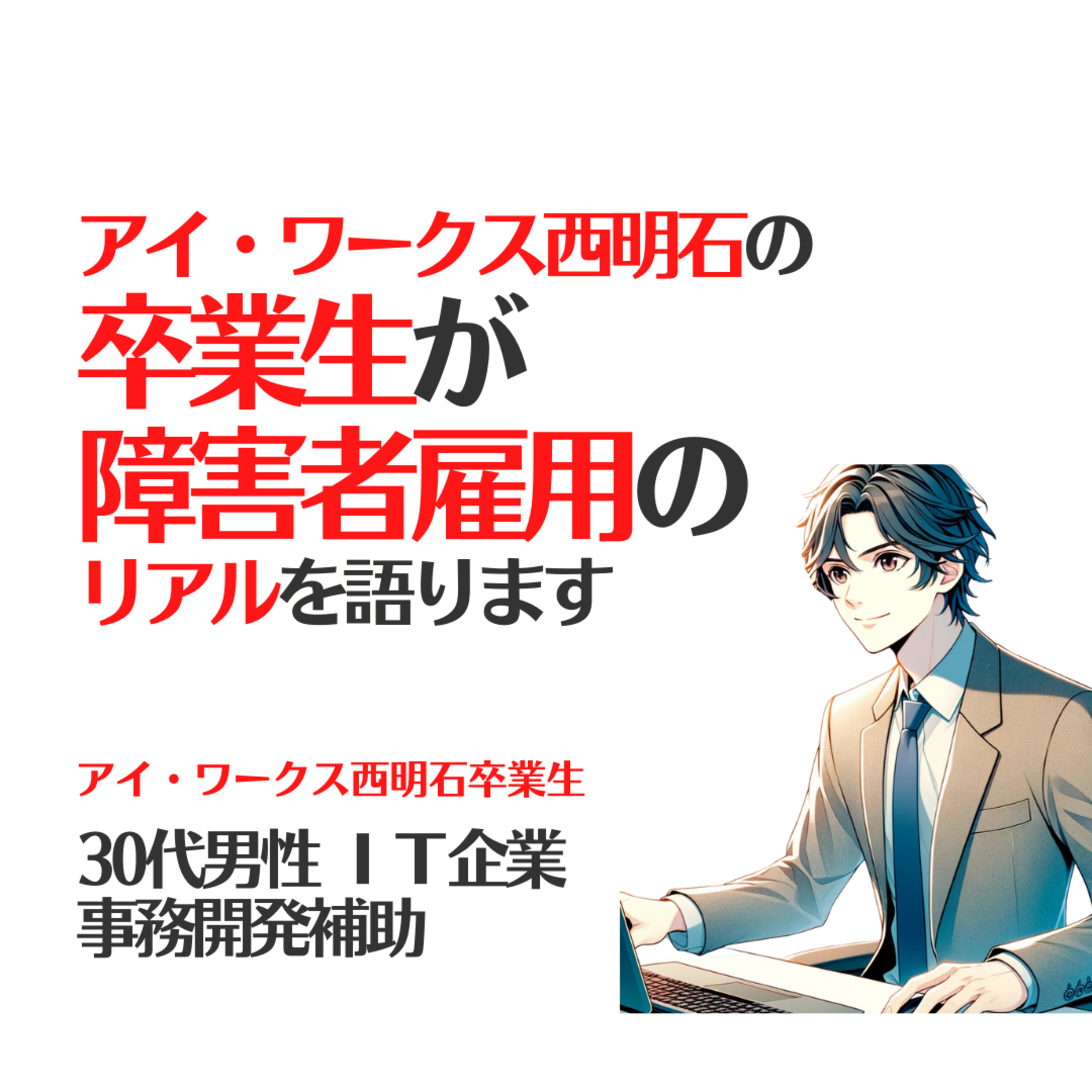 #9失敗したり、悩んだり、不安になることがあるかと思います。今すぐ解決できなくても、いつか自分が納得できる時がくると信じて頑張って！障害者雇用・卒業生インタビュー・30代男性IT業界・事務開発補助 episode artwork