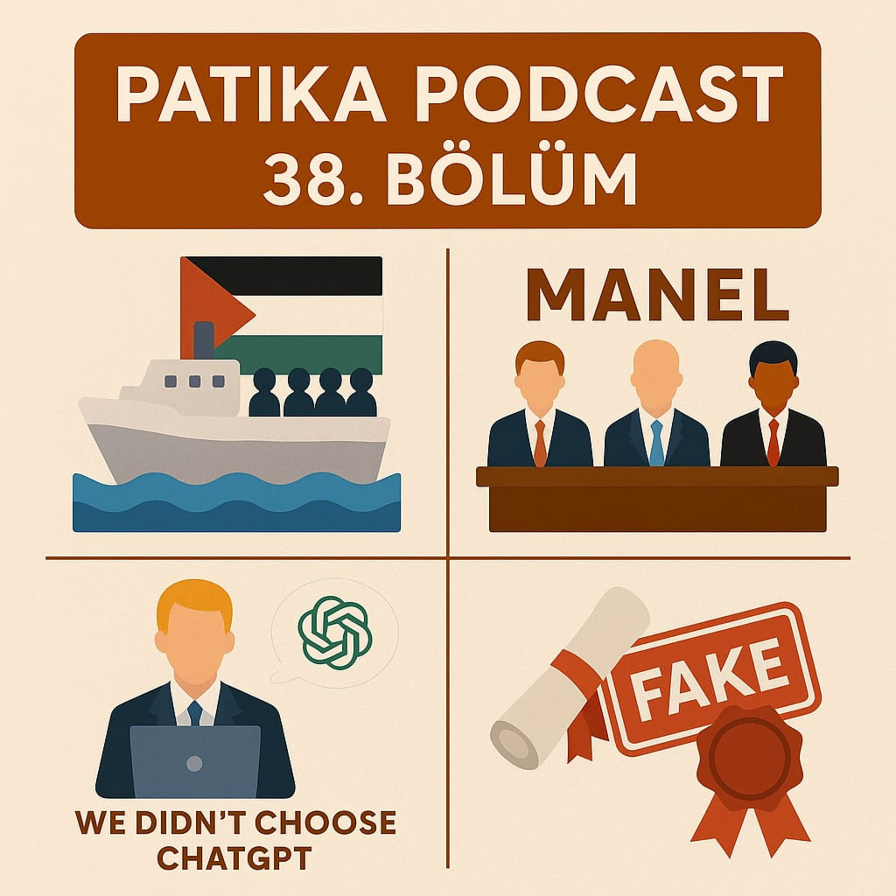  Patika Podcast 38 – Yardım Filoları, Manel Tartışması, Yapay Zeka ve Sahte Diplomalar episode artwork